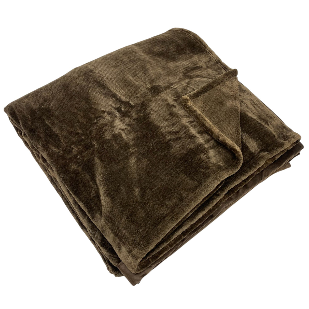 Nemcor Large Plush Throw Blanket - Brown
