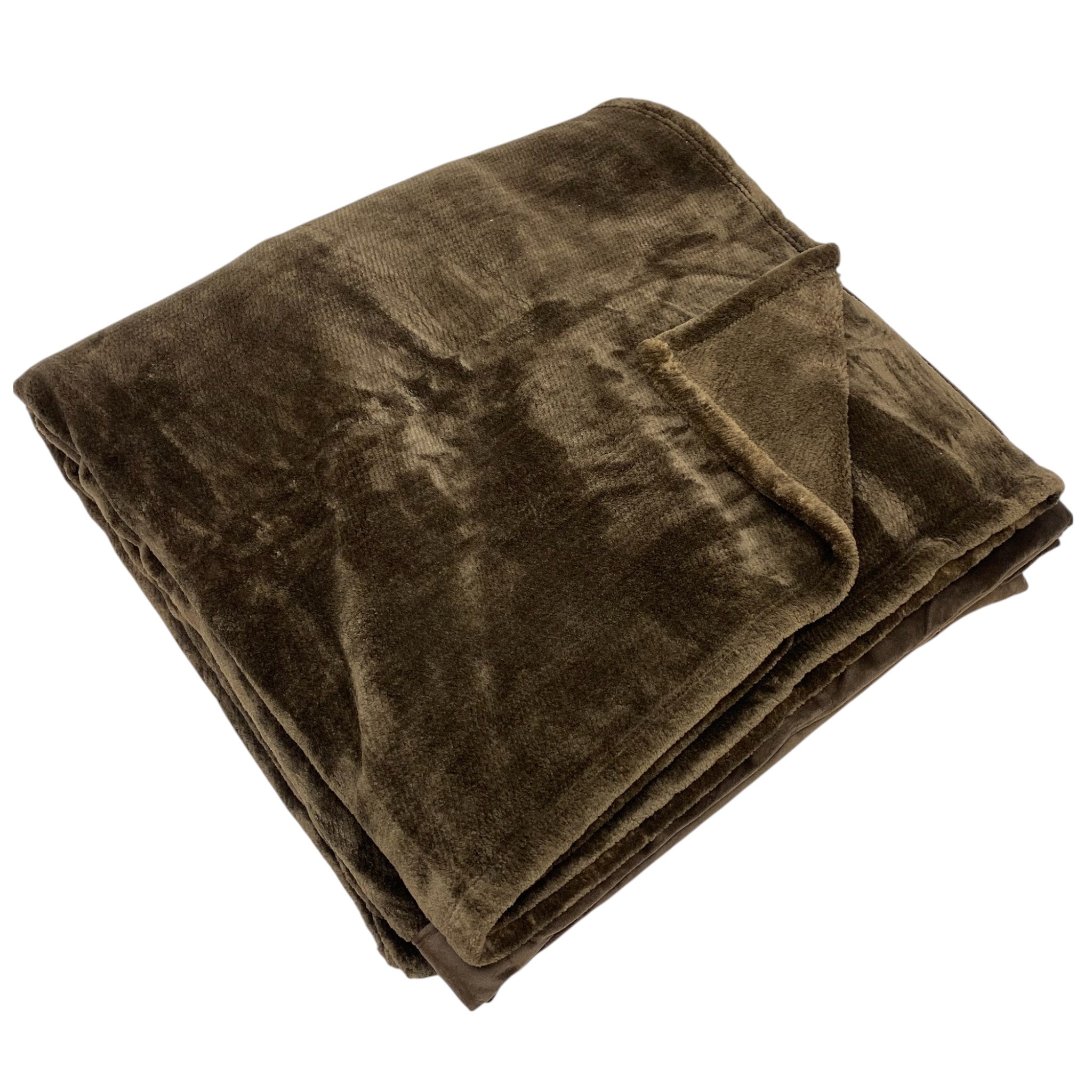 Nemcor Large Plush Throw Blanket - Brown