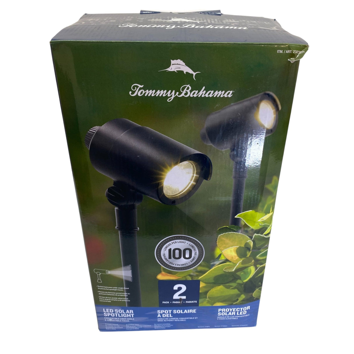 Tommy Bahama Smart Focus Solar Spot Light with Remote Solar Panel - 2 pack