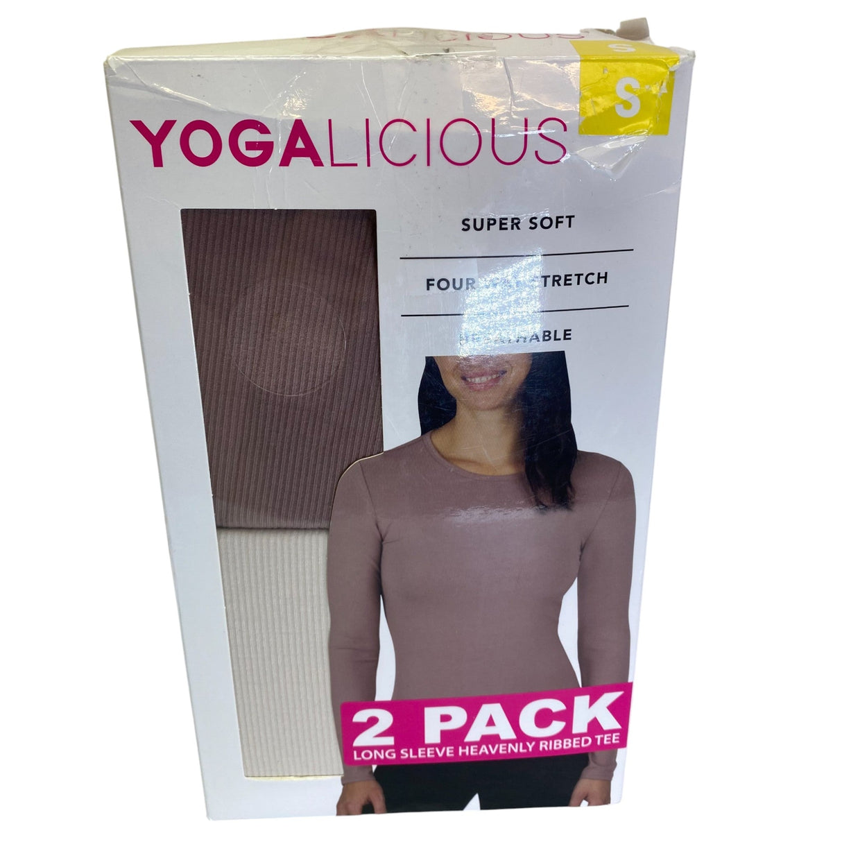 Yogalicious 2x Women's Long Sleeve Heavenly Ribbed Tee SIZE - Small