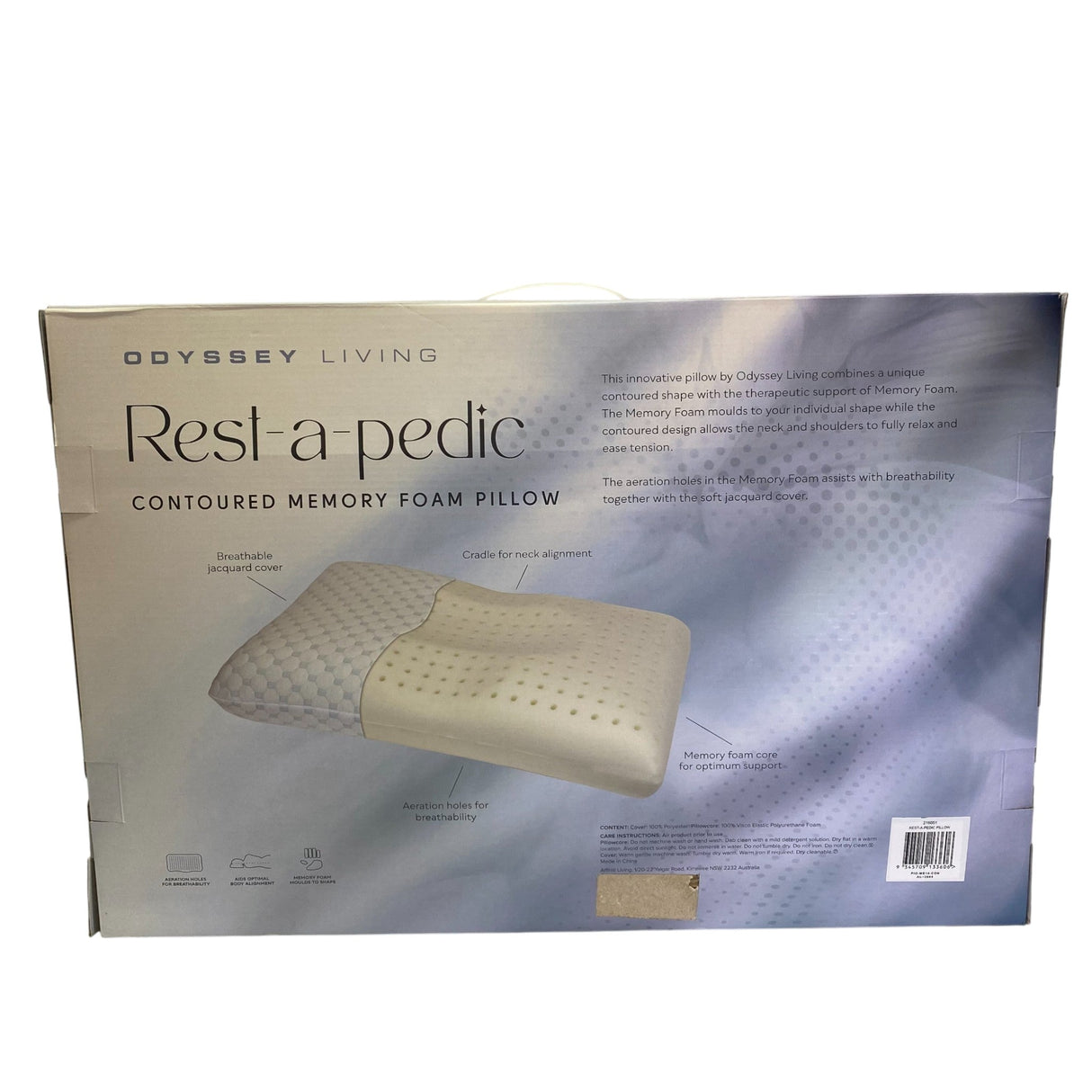 Odyssey Living Rest-A-Pedic Contoured Memory Foam Pillow