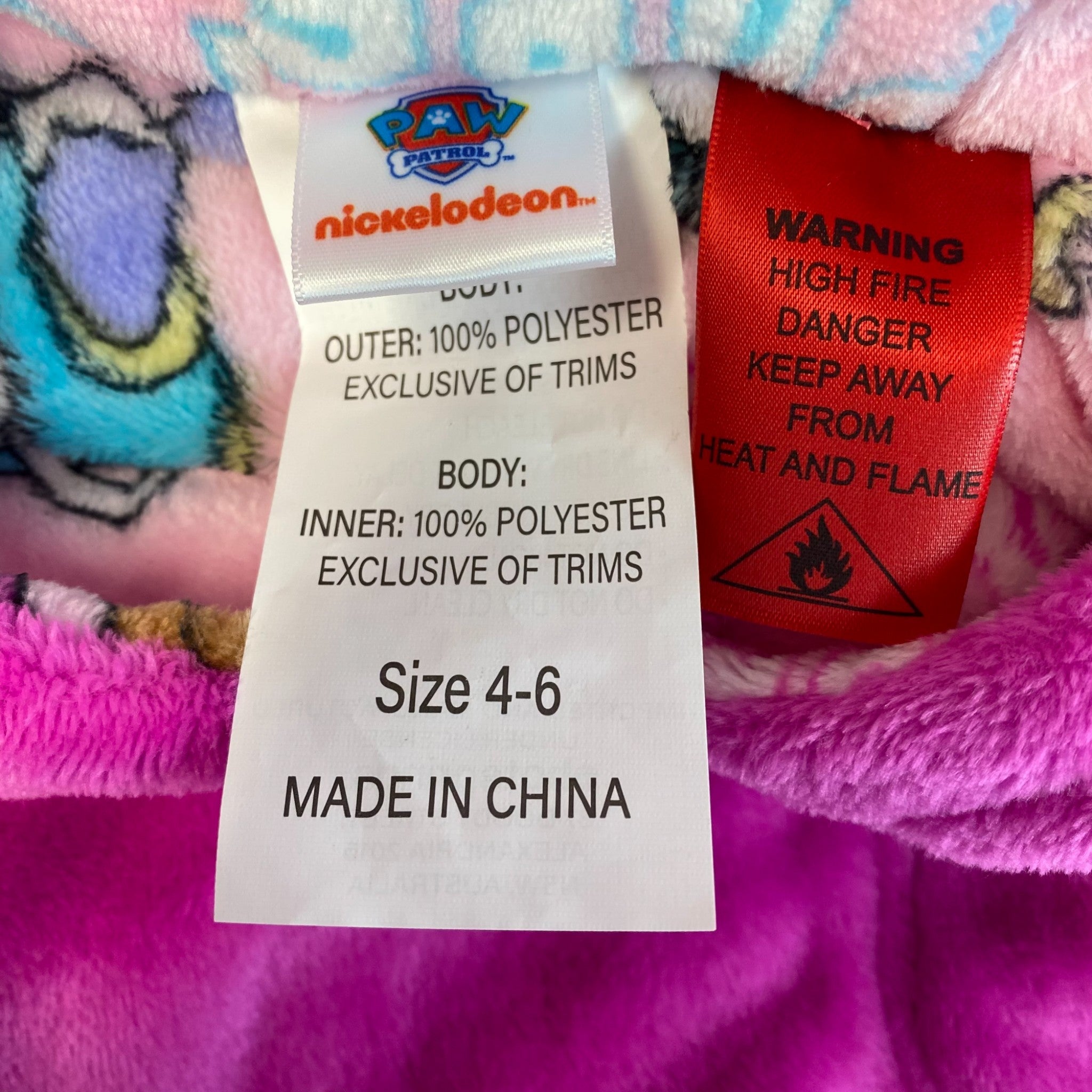 Nickelodeon Girls Paw Patrol Reversible Snoodie SIZE - 4