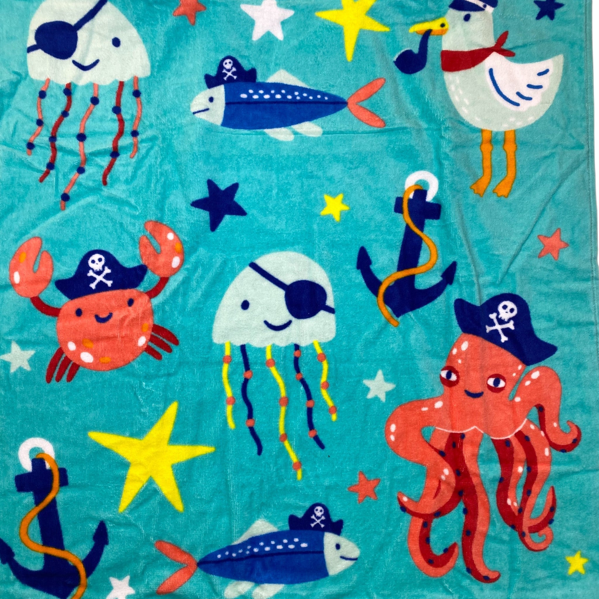 Just Kidding! Kids Hooded Swim Towel - Sea Creatures