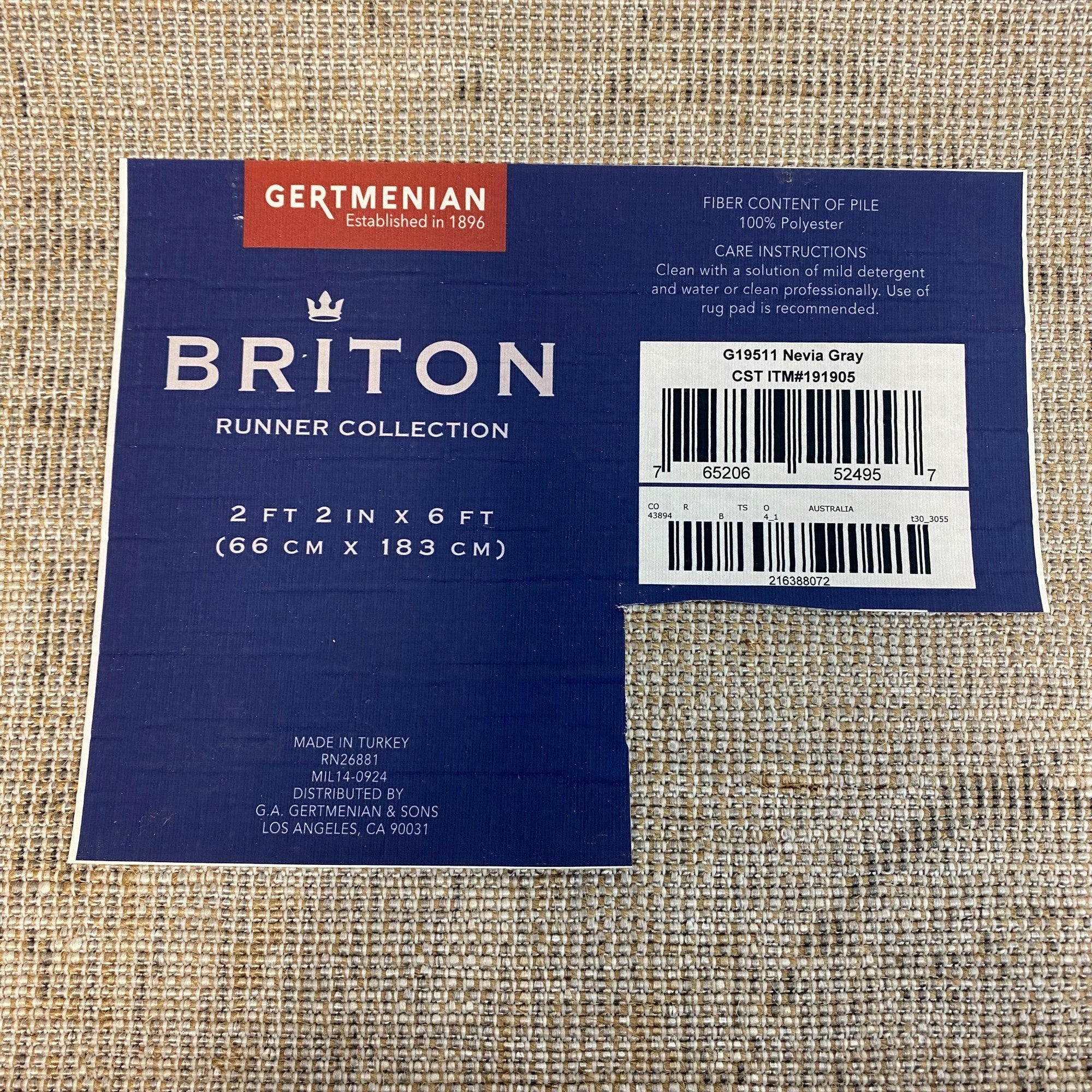 Gertmenian Briton Runner Collection - Nevia Gray