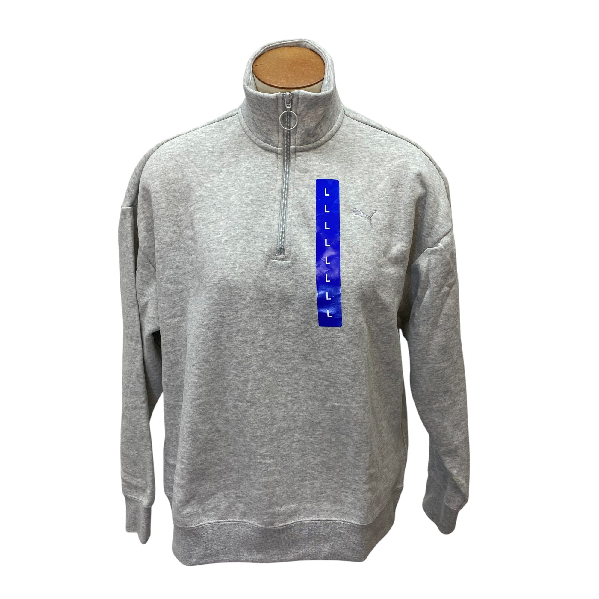 Puma Women's Elevated Logo 1/4 Zip Sweatshirt SIZE - Large