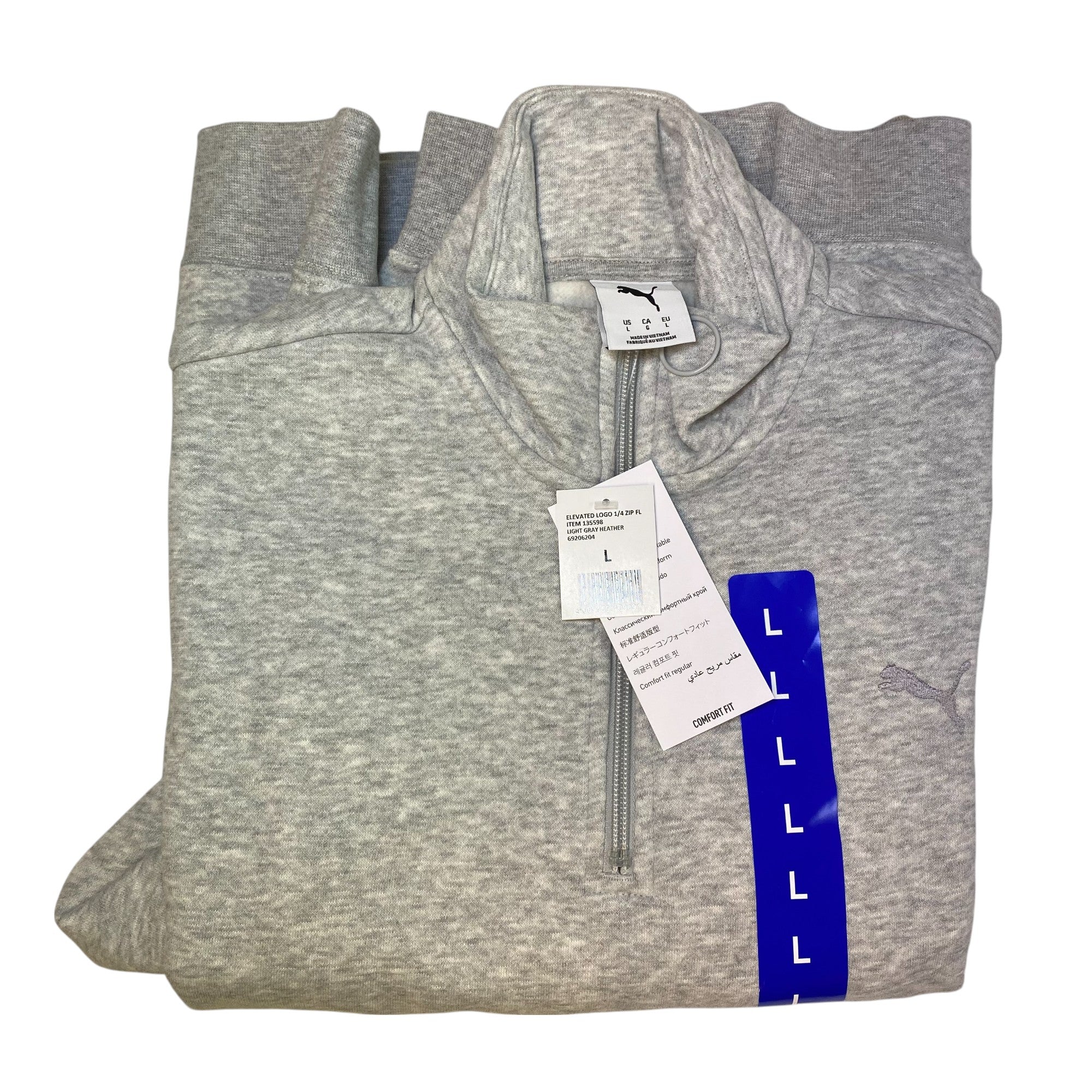 Puma Women's Elevated Logo 1/4 Zip Sweatshirt SIZE - Large