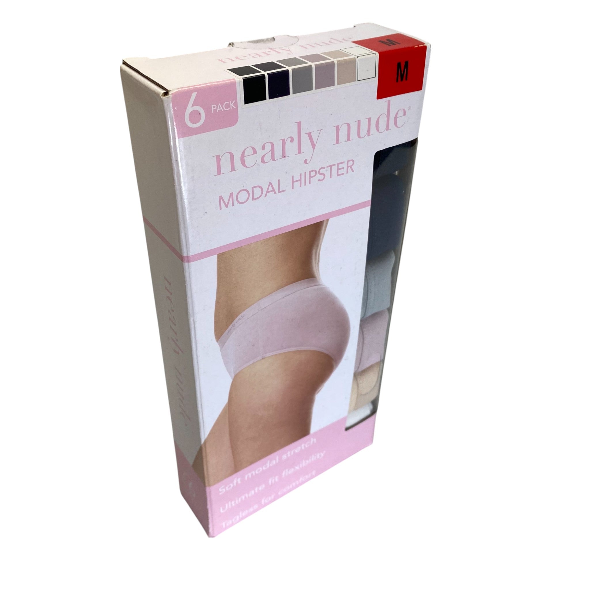 Nearly Nude 6x Women's Modal Hipster Briefs SIZE - Medium