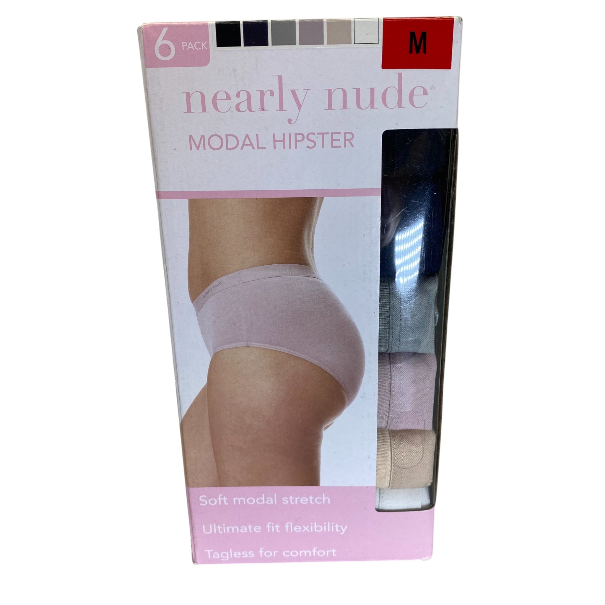 Nearly Nude 6x Women's Modal Hipster Briefs SIZE - Medium