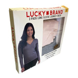 Lucky Brand 2 Pack Long Sleeve Lounge V-Neck Pink/Grey SIZE - Small