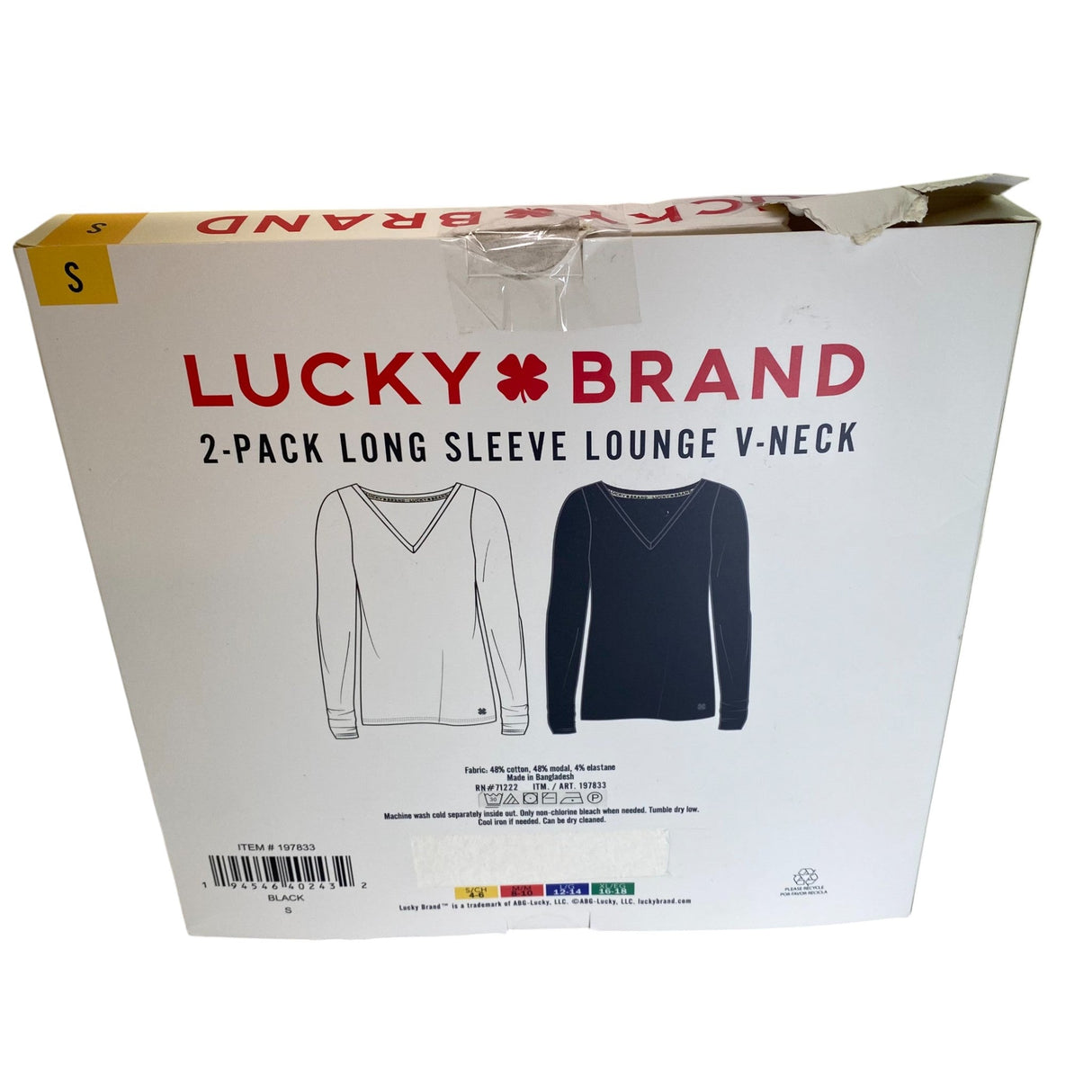Lucky Brand 2 Pack Long Sleeve Lounge V-Neck SIZE - Small
