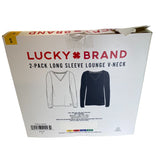Lucky Brand 2 Pack Long Sleeve Lounge V-Neck SIZE - Small