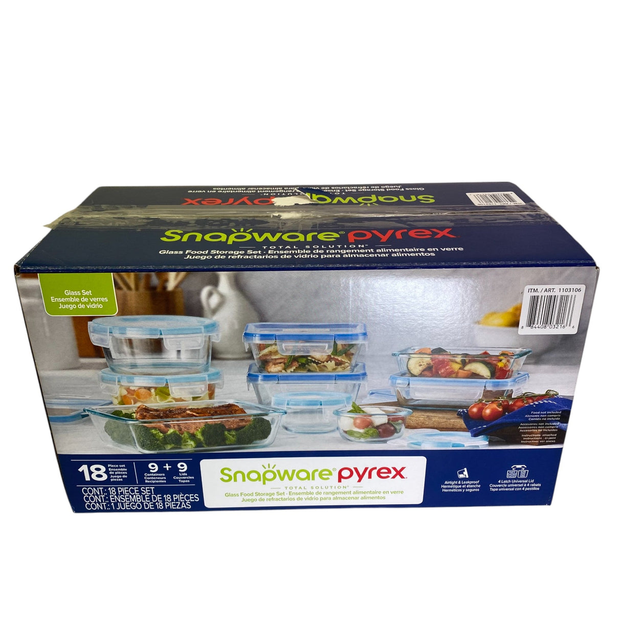 Pyrex 18 Piece Glass Snapware Set - CLICK AND COLLECT ONLY