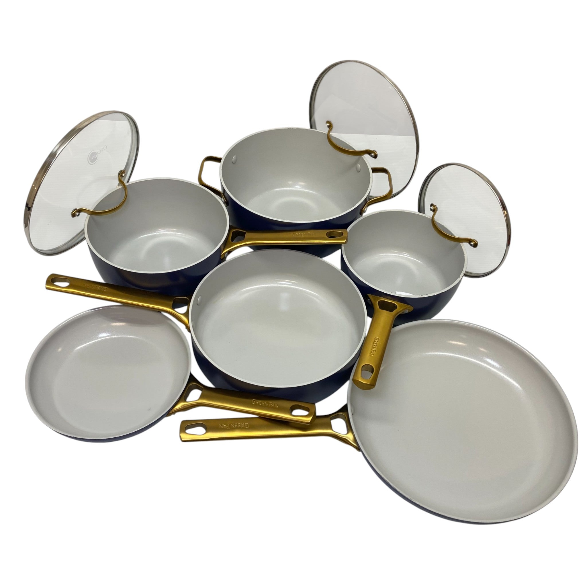 GreenPan 6x Padova Stainless Steel Nonstick Pots/Pans with 3x Lids