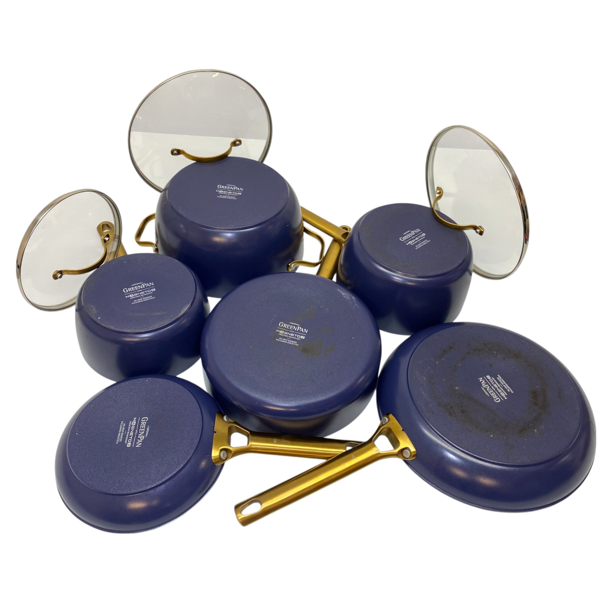 GreenPan 6x Padova Stainless Steel Nonstick Pots/Pans with 3x Lids