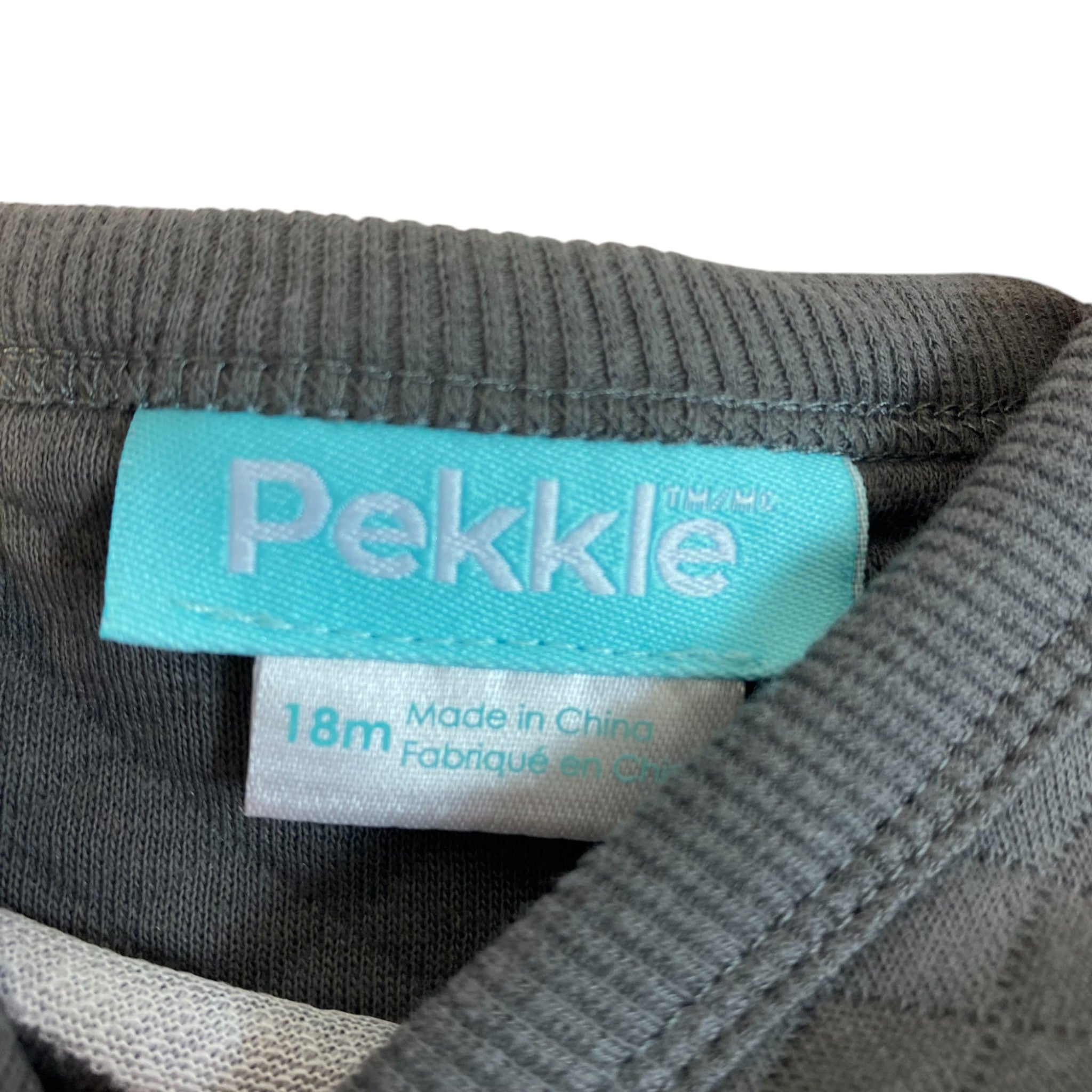 Pekkle Boys 3 Piece Clothing Set - Dark Grey Bear 18M