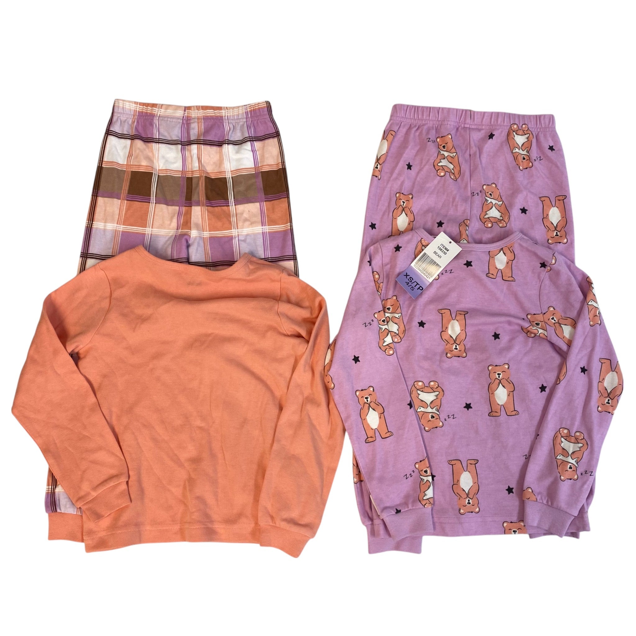 Pekkle Girls 4 Piece Pyjama Set - Bear SIZE - 4