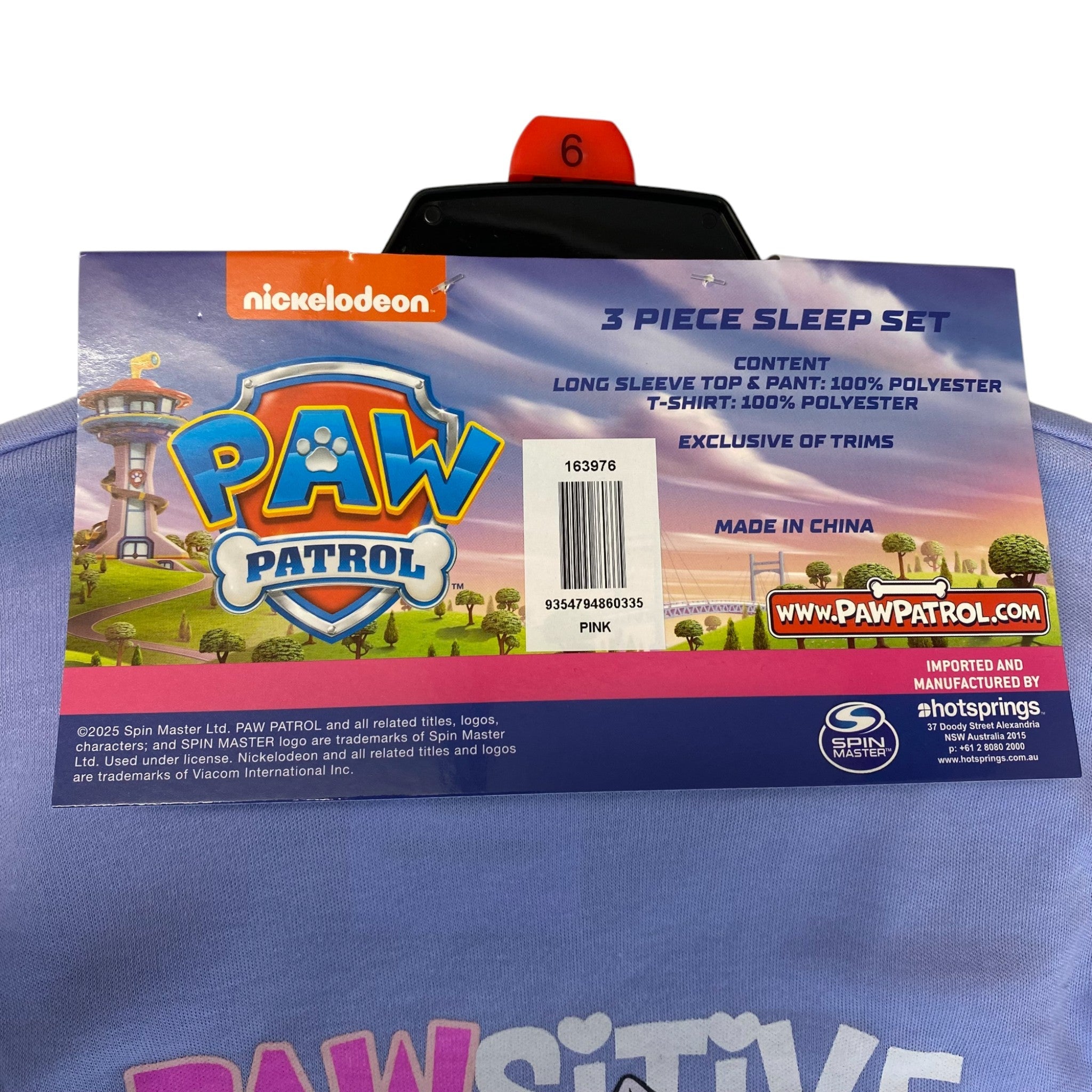 Nickelodeon Girls Paw Patrol 2 Piece Sleep Set SIZE - 6