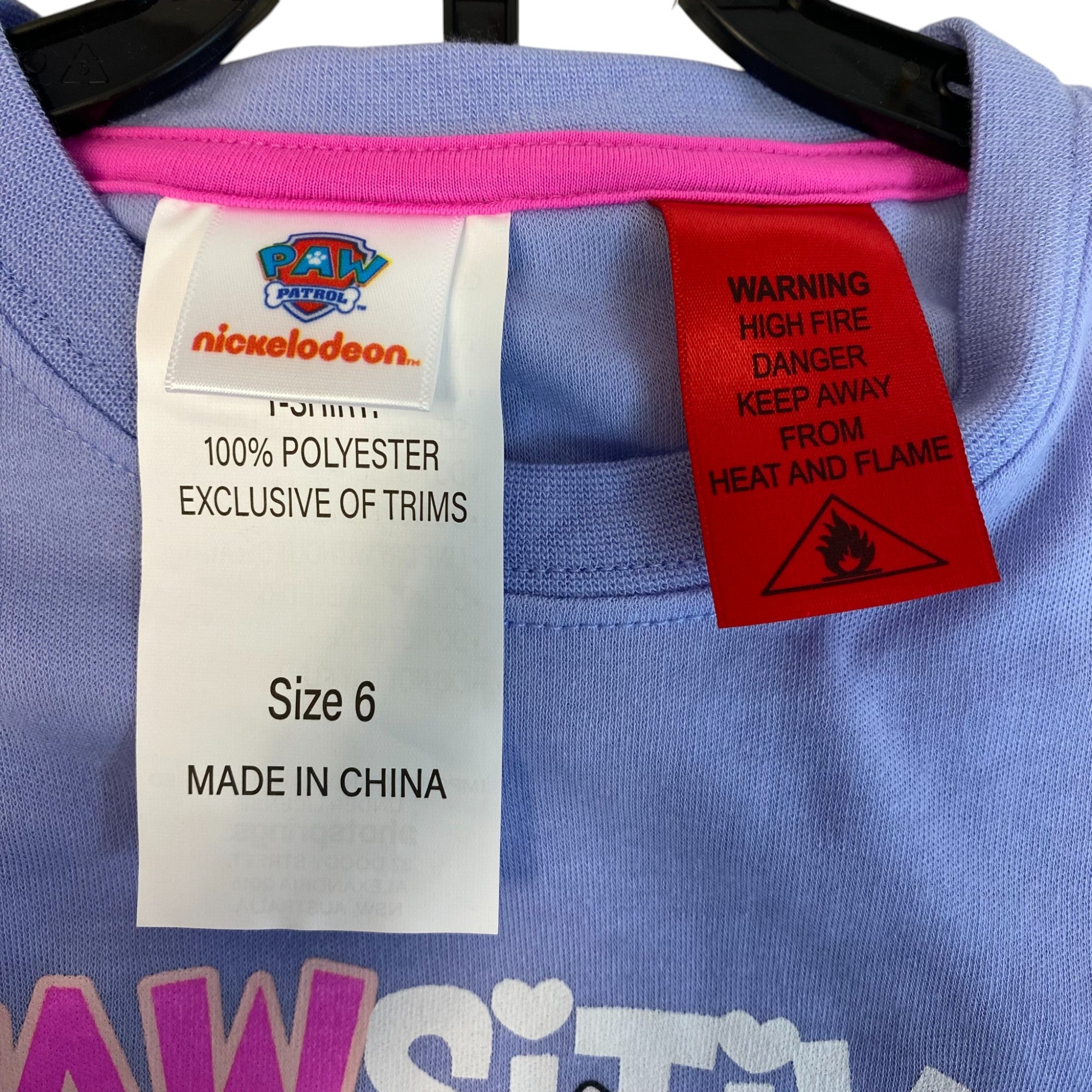 Nickelodeon Girls Paw Patrol 2 Piece Sleep Set SIZE - 6