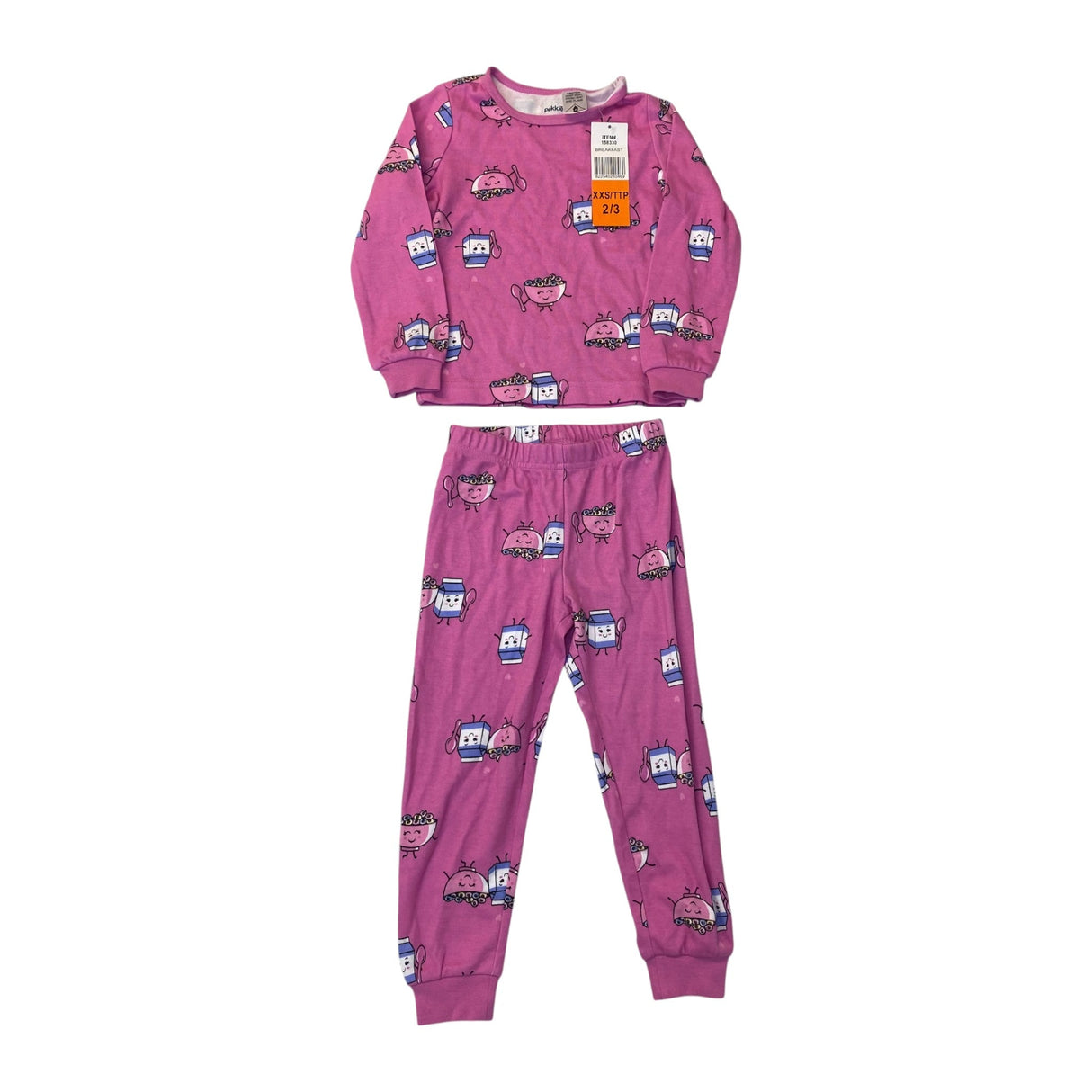 Pekkle Girls 2 Piece Pyjama Set - Breakfast SIZE - 2