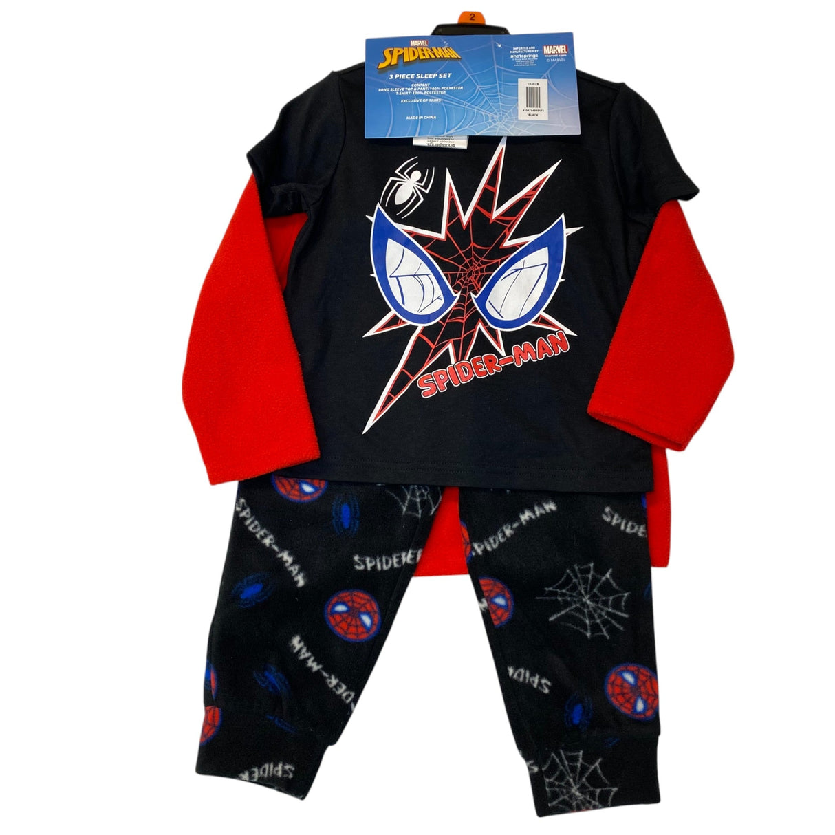 Marvel Boys Spider-Man 3 Piece Sleep Set SIZE - 2