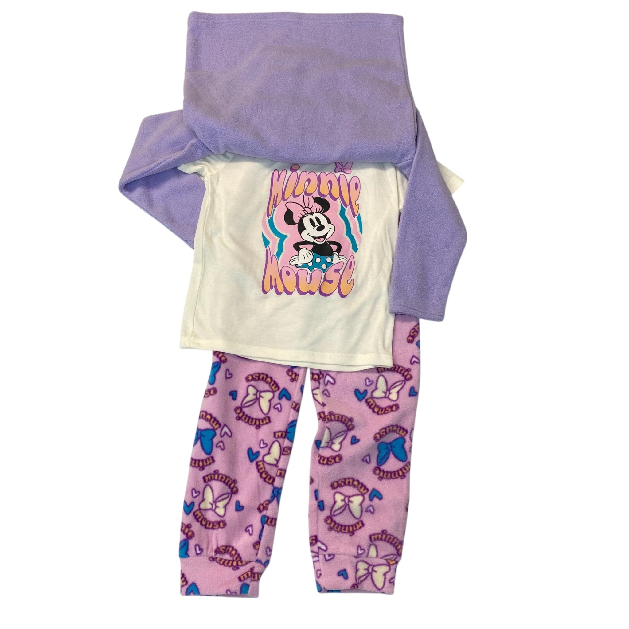 Disney Girls Minnie Mouse 3 Piece Sleep Set SIZE - 7