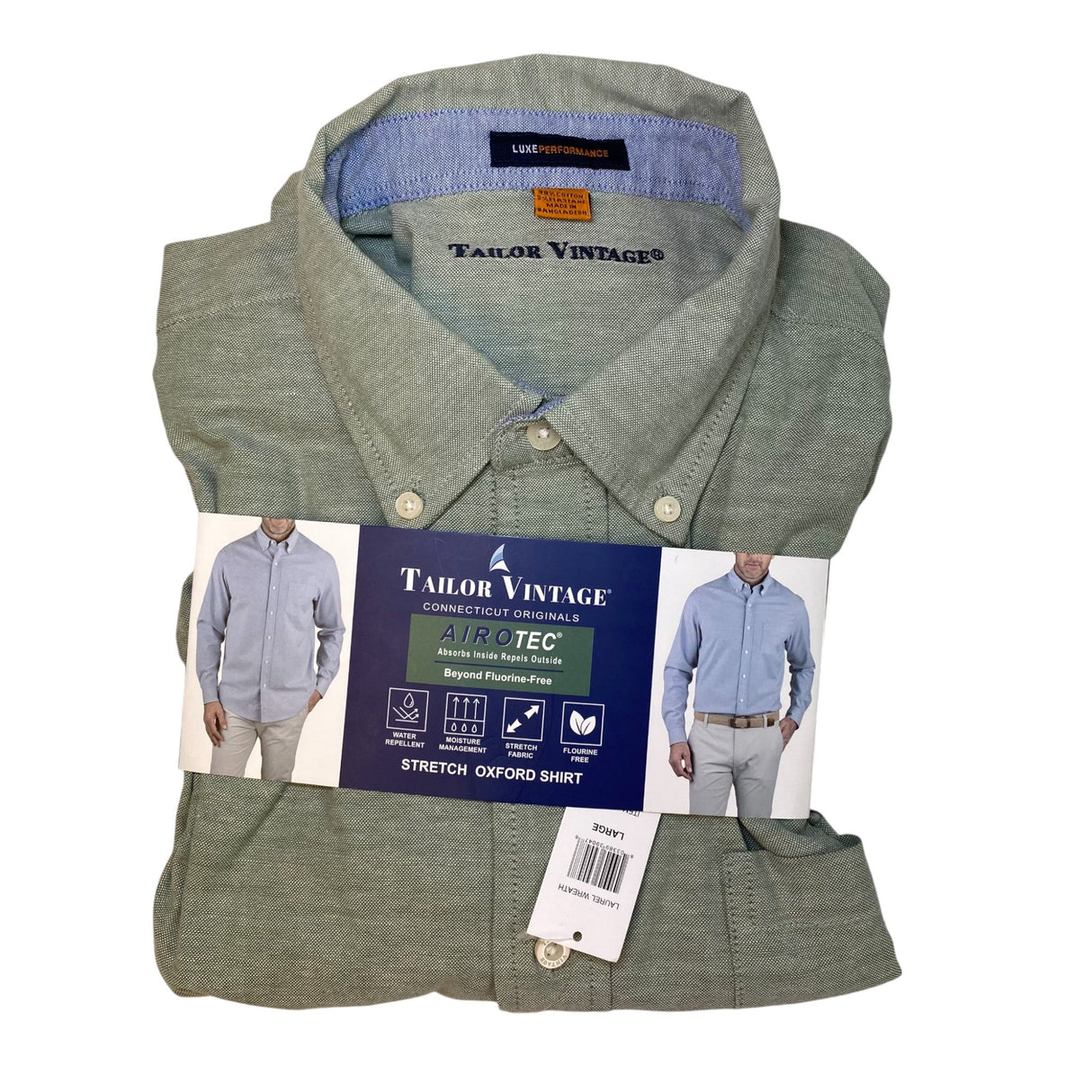 Tailor Vintage Men's Airotec Stretch Oxford Shirt SIZE - Large