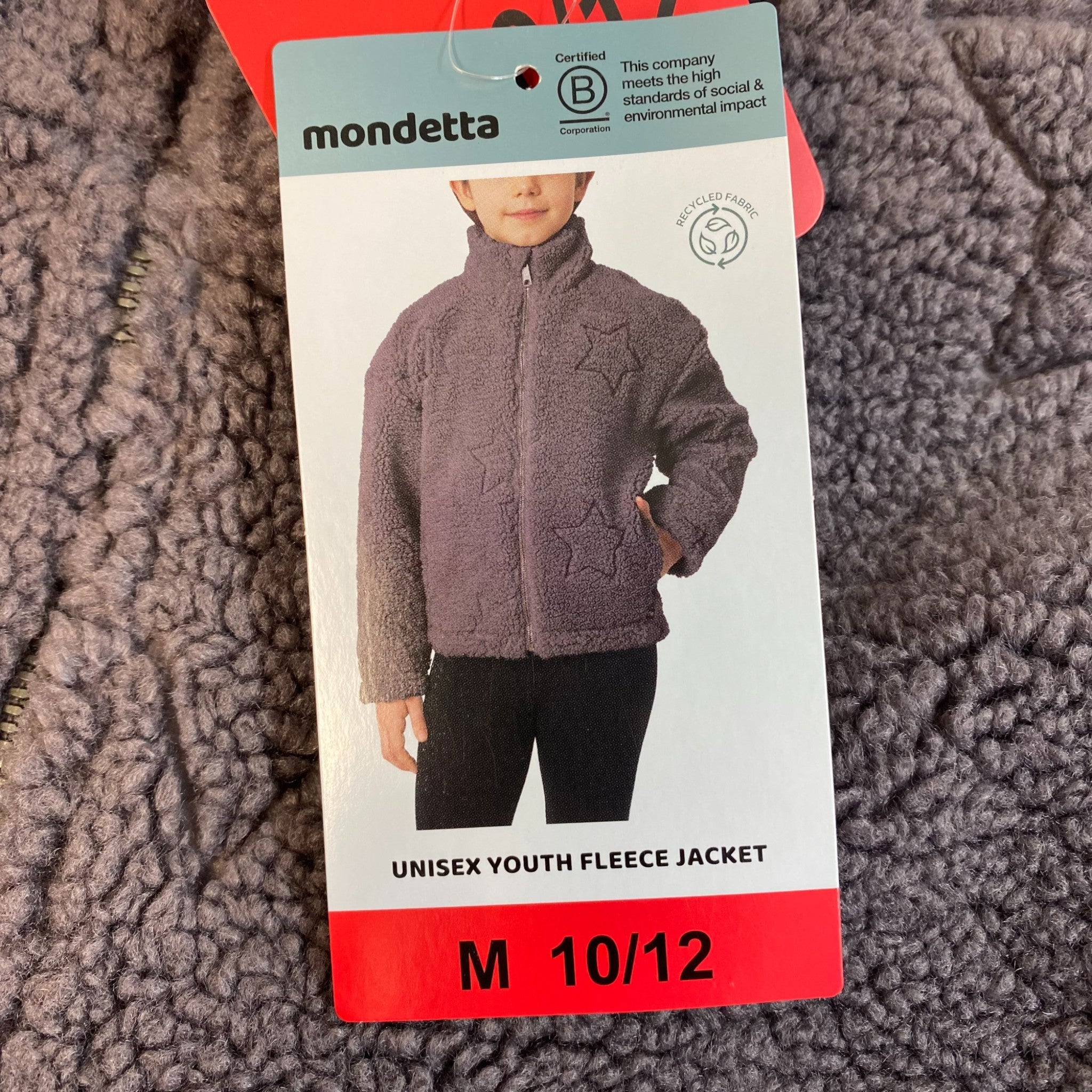 Mondetta Unisex Youth Fleece Jacket - Size 10/12 Medium SIZE - 10 Medium