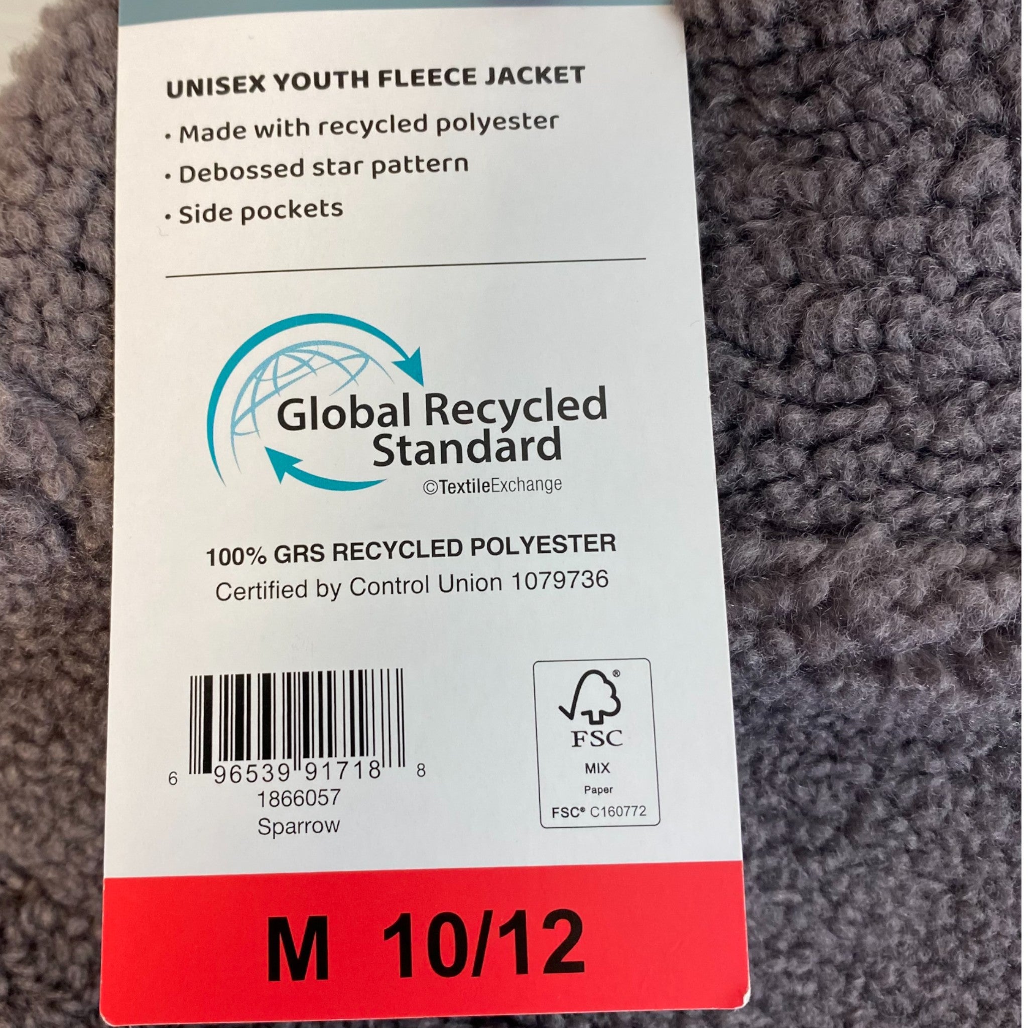 Mondetta Unisex Youth Fleece Jacket - Size 10/12 Medium SIZE - 10 Medium