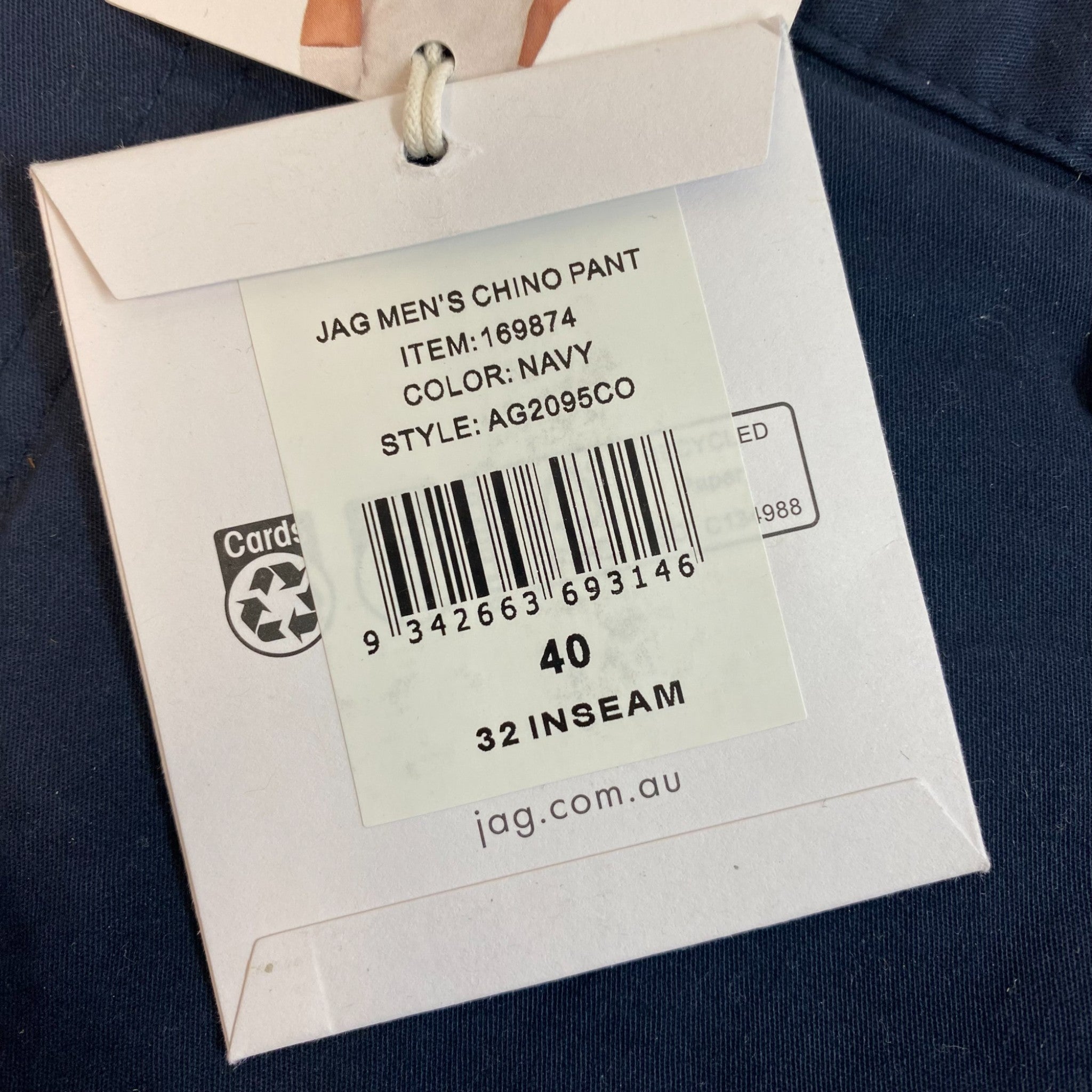 Jag Men's Slim Fit Chino Pants SIZE - 40