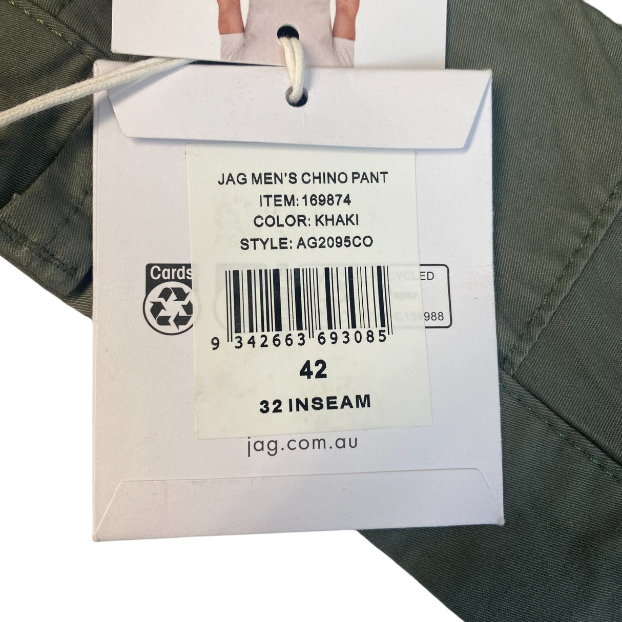 Jag Men's Slim Fit Chino Pants SIZE - 42x32