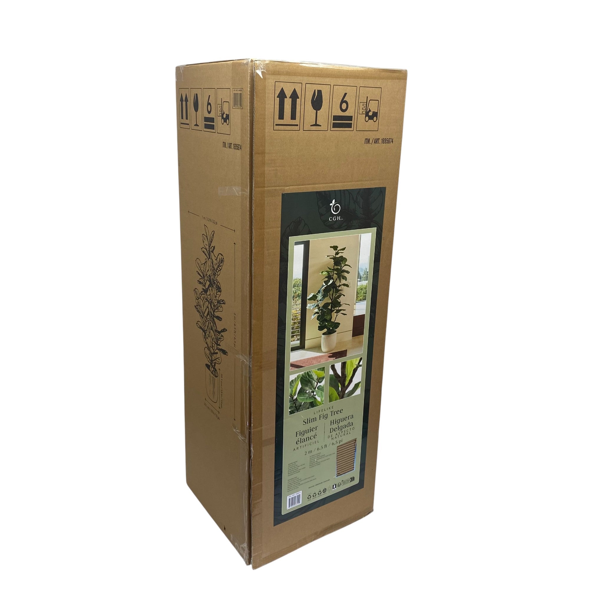 Beaumont Artificial Slim Fig Tree 2M