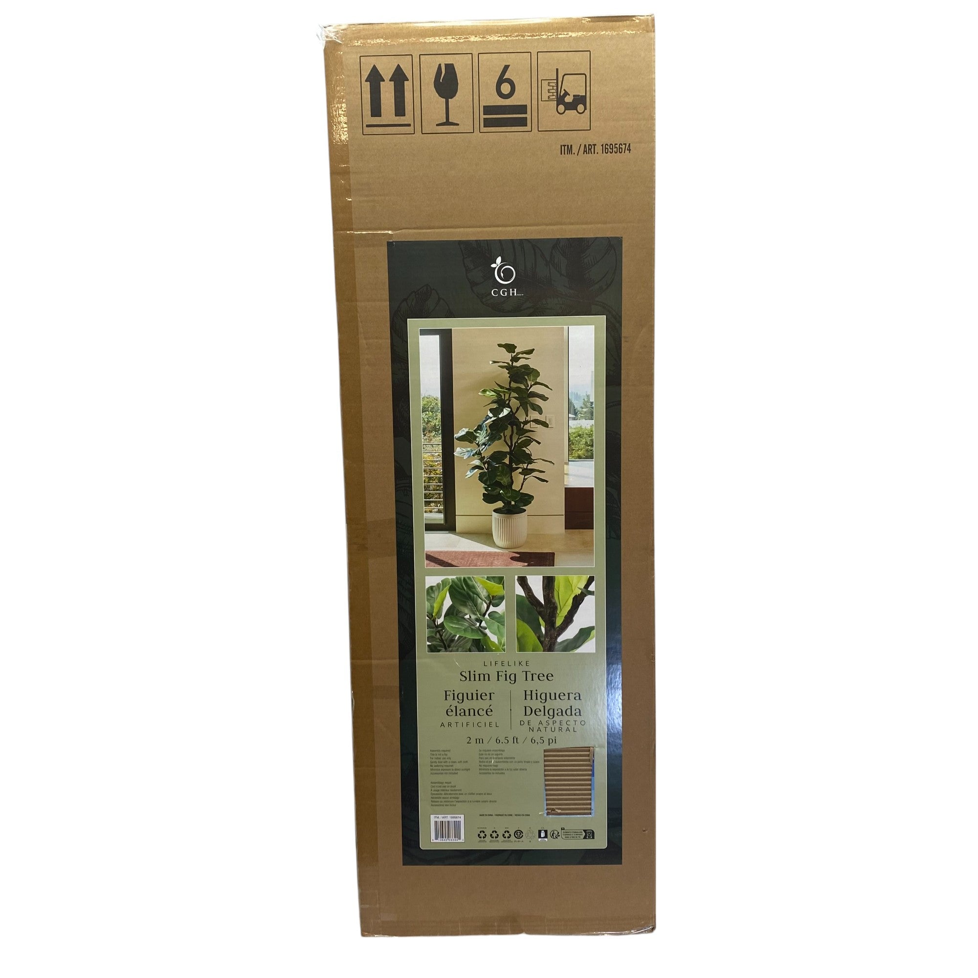 Beaumont Artificial Slim Fig Tree 2M