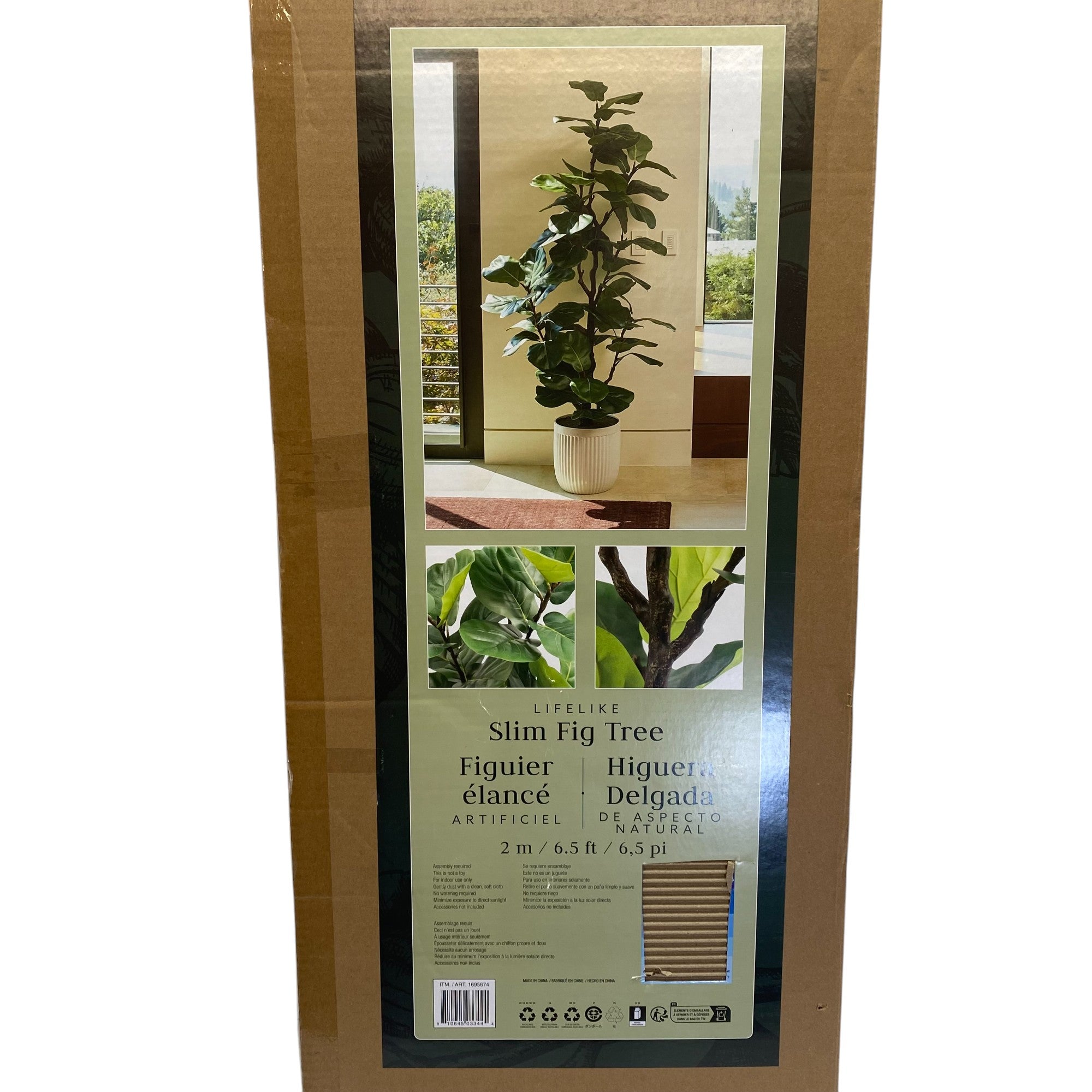 Beaumont Artificial Slim Fig Tree 2M