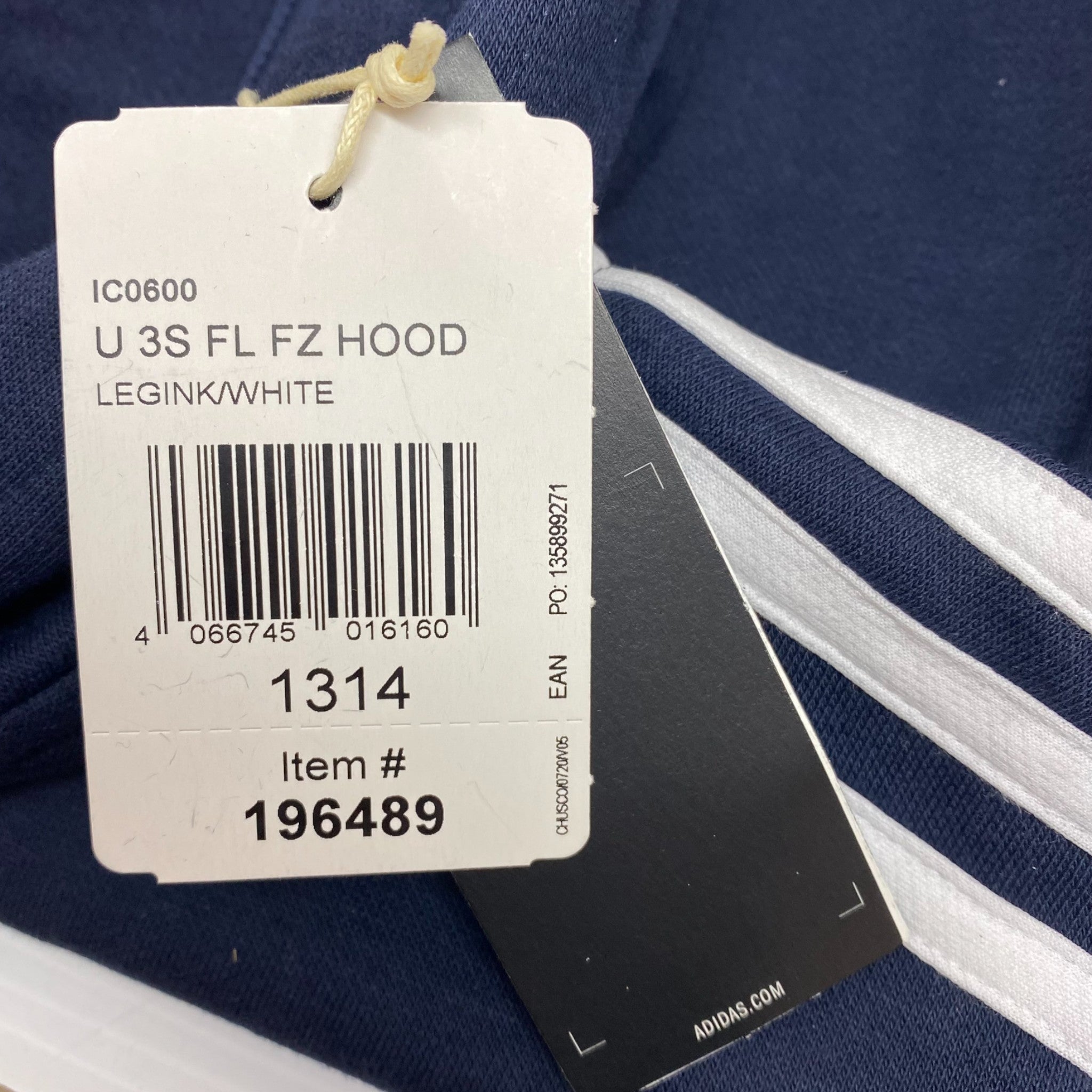 Adidas 3 Stripe Hooded Zip Top and Full Length Pants - 13-14Y SIZE - 14