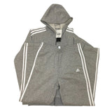 Adidas 3 Stripe Hooded Zip Top and Full Length Pants - 13-14Y SIZE - 14