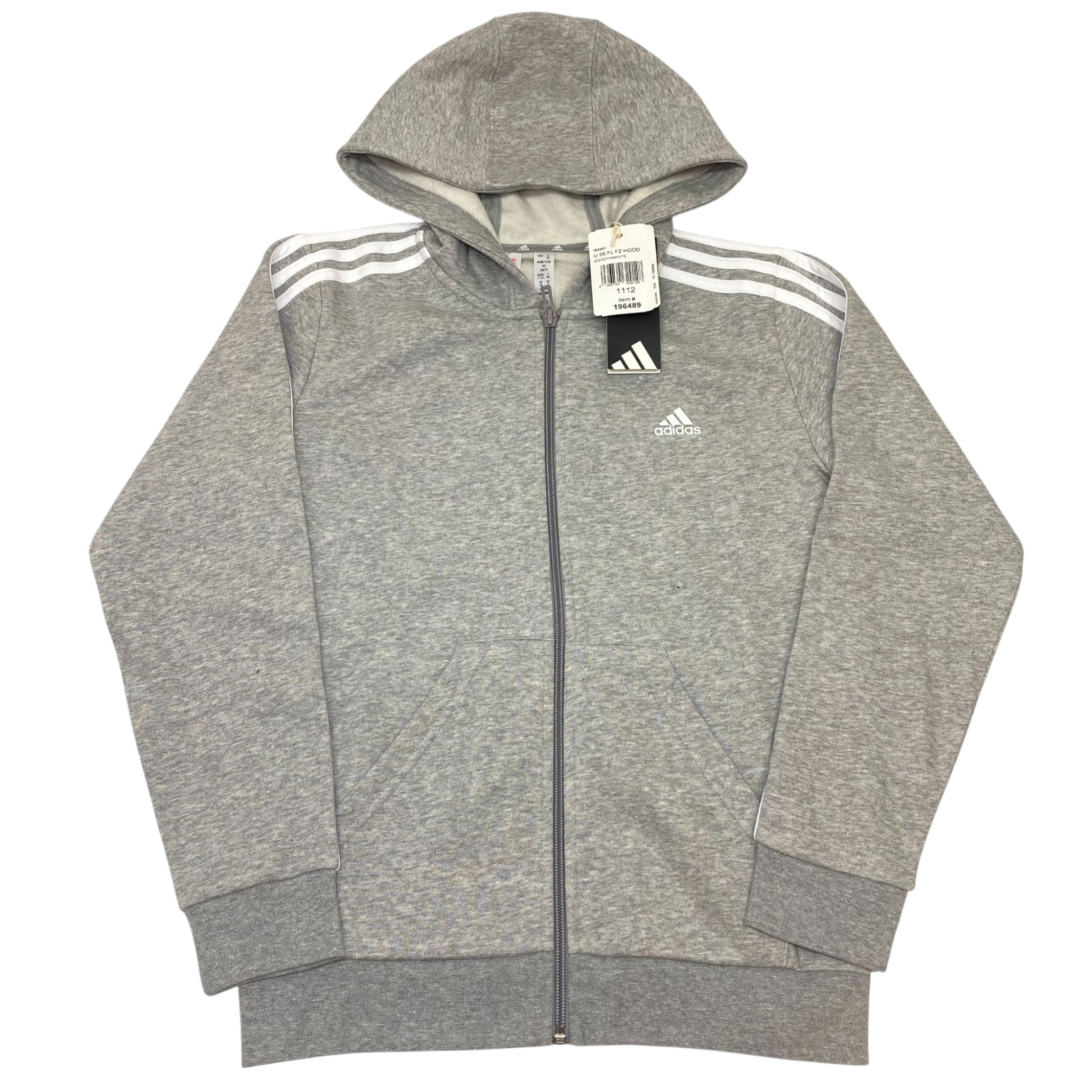 Adidas 3 Stripe Full Zip Hooded Top - 11-12Y SIZE - 12