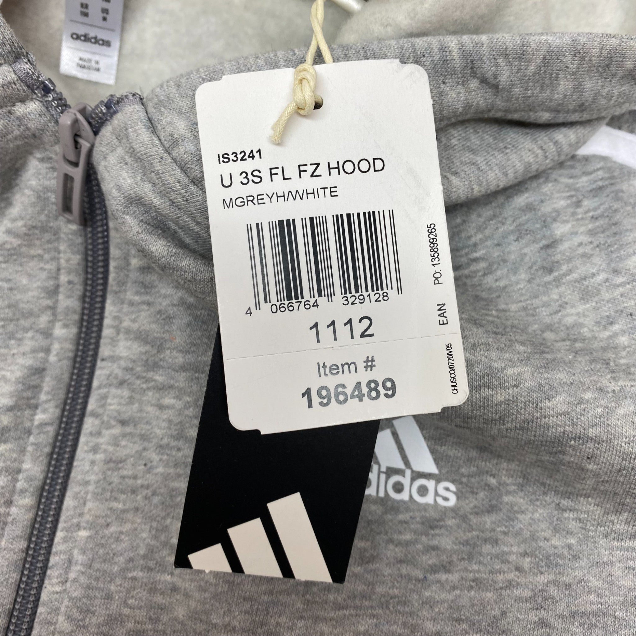 Adidas 3 Stripe Full Zip Hooded Top - 11-12Y SIZE - 12