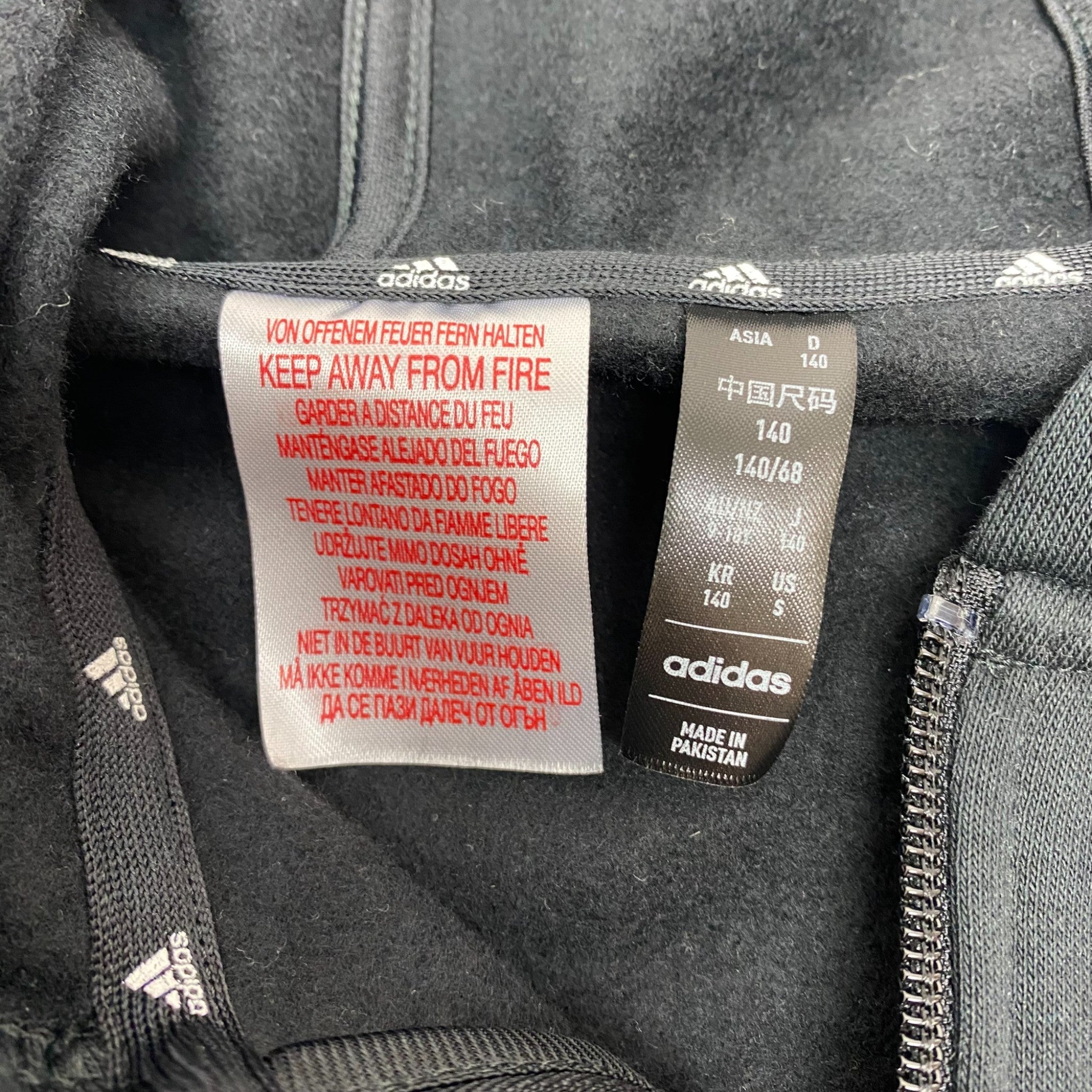 Adidas 3 Stripe Full Zip Hooded Top - 9-10Y SIZE - 10