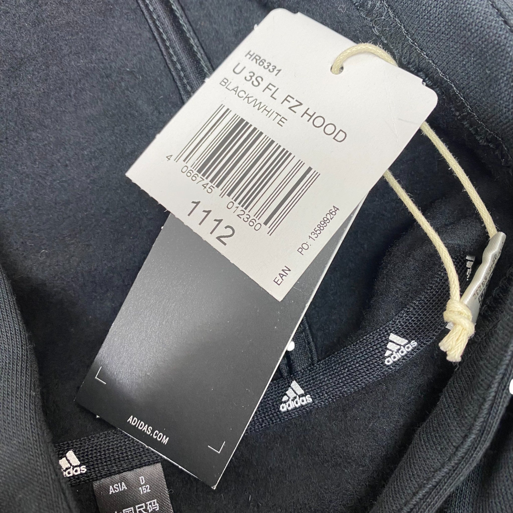 Adidas 3 Stripe Full Zip Hooded Top - 11-12Y SIZE - 12