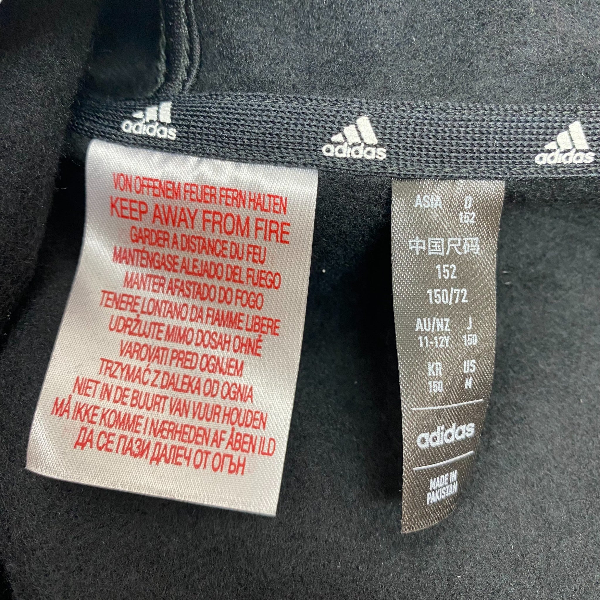 Adidas 3 Stripe Full Zip Hooded Top - 11-12Y SIZE - 12