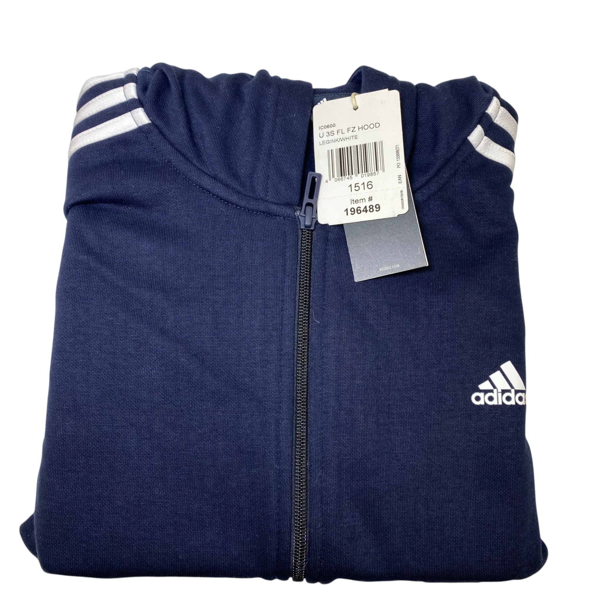Adidas 3 Stripe Full Zip Hooded Top - 15-16Y SIZE - 16