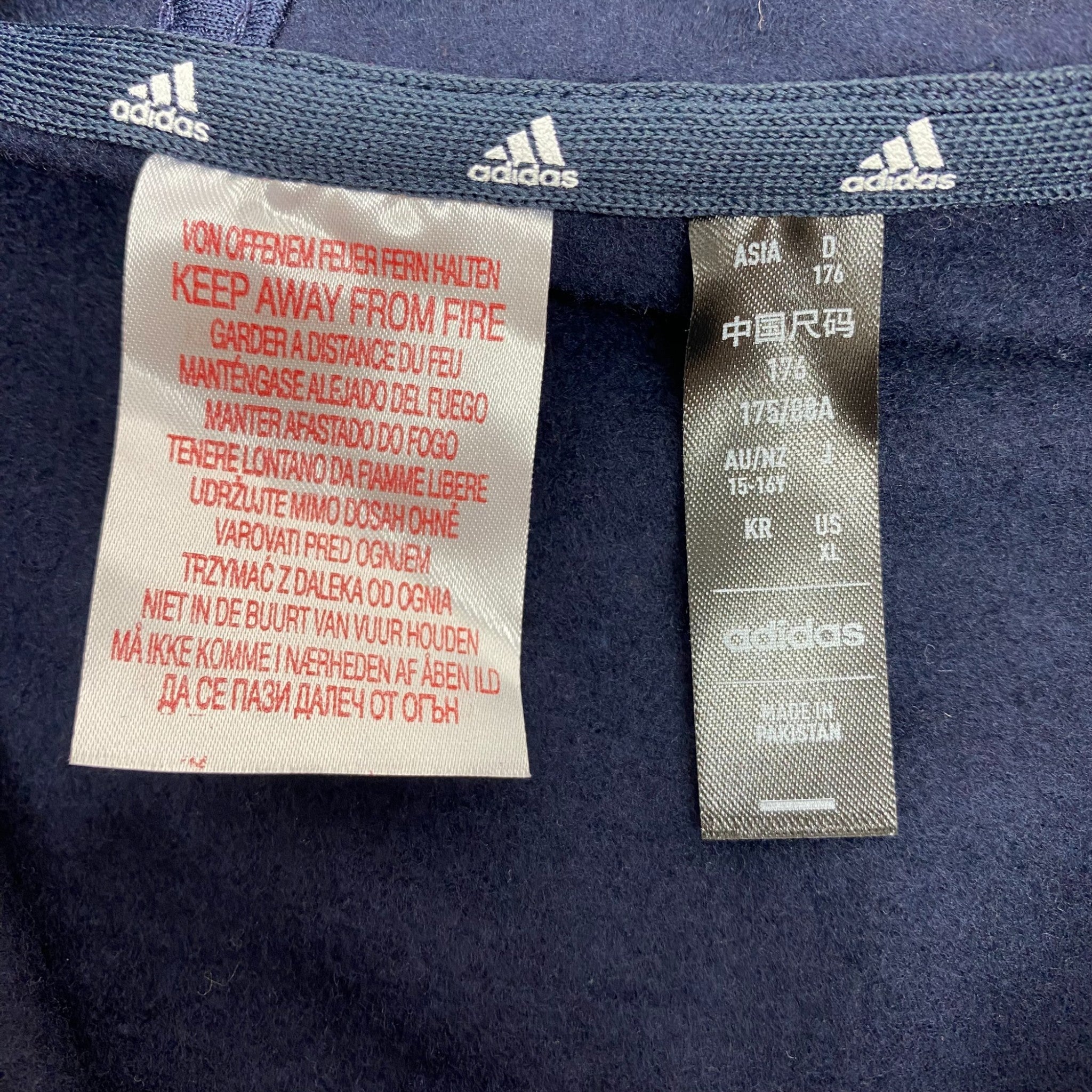 Adidas 3 Stripe Full Zip Hooded Top - 15-16Y SIZE - 16