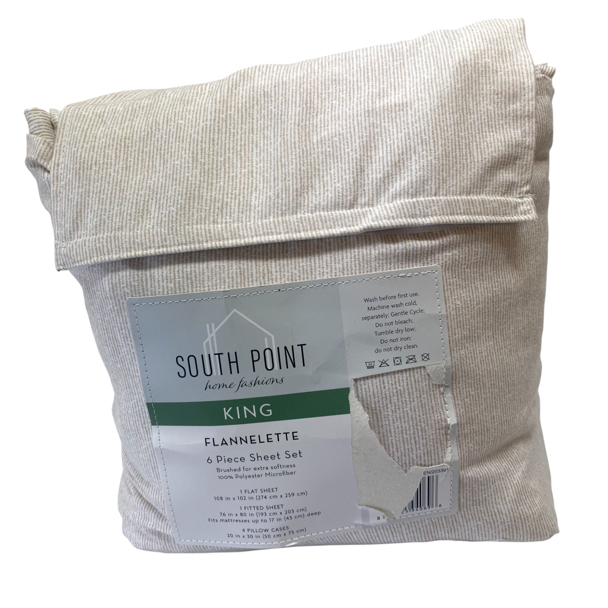 South Point Home Fashions Flannelette 4-Piece Sheet Set - King