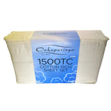 Onkaparinga Cotton Rich 1500 Thread Count Sheet King 4 Piece Set - Cream