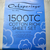 Onkaparinga Cotton Rich 1500 Thread Count Sheet King 4 Piece Set - Cream