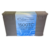 Onkaparinga Cotton Rich 1500 Thread Count Sheet King 4 Piece Set - Grey