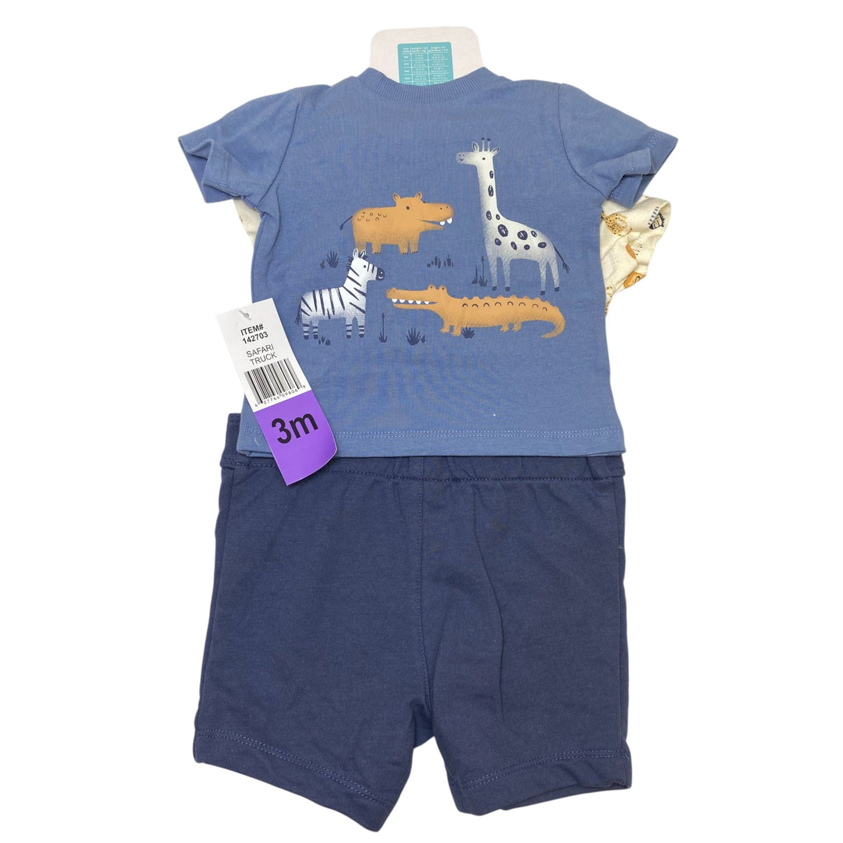 Pekkle Baby 3 Piece Clothing Set - Safari Truck 3M