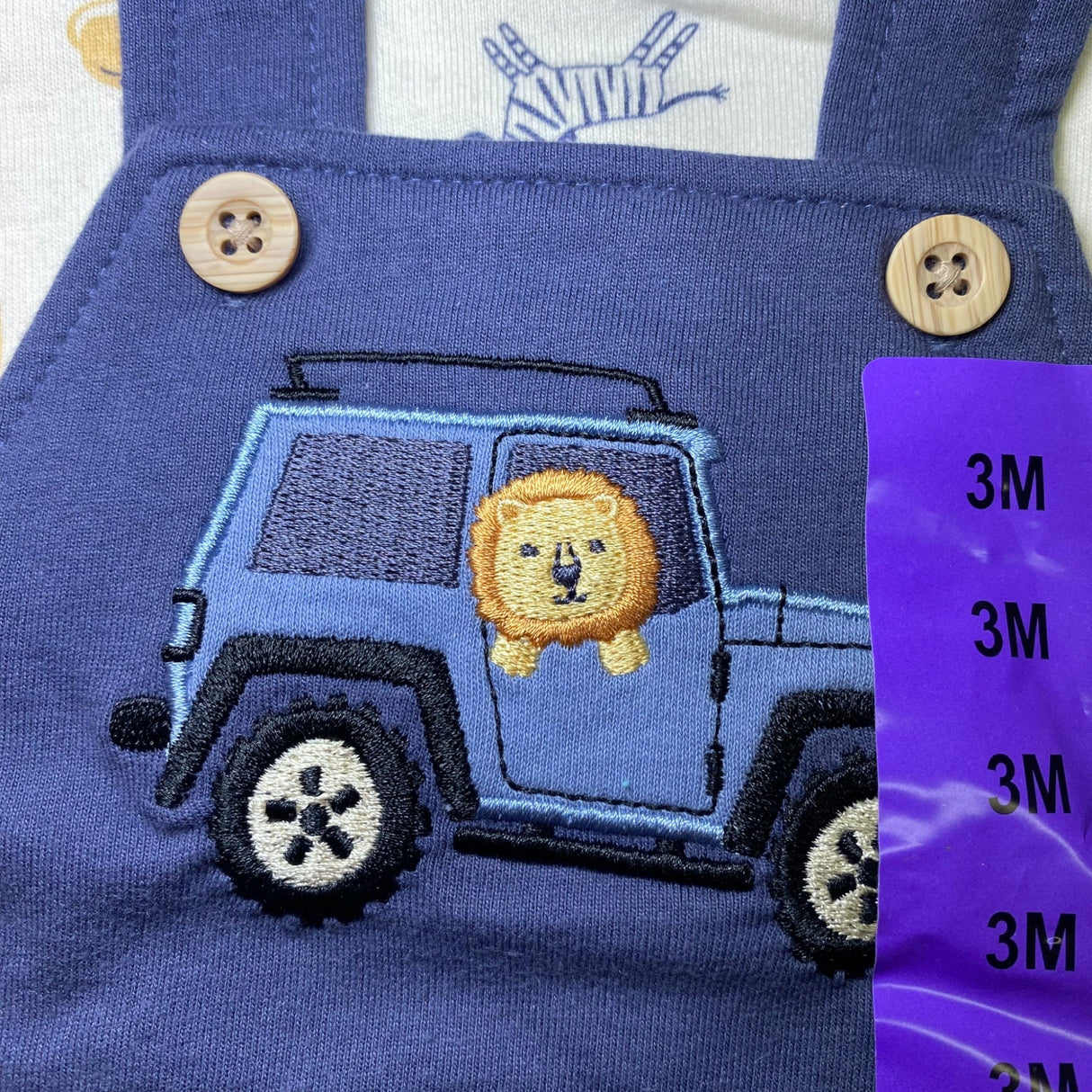 Pekkle Baby 3 Piece Clothing Set - Safari Truck 3M