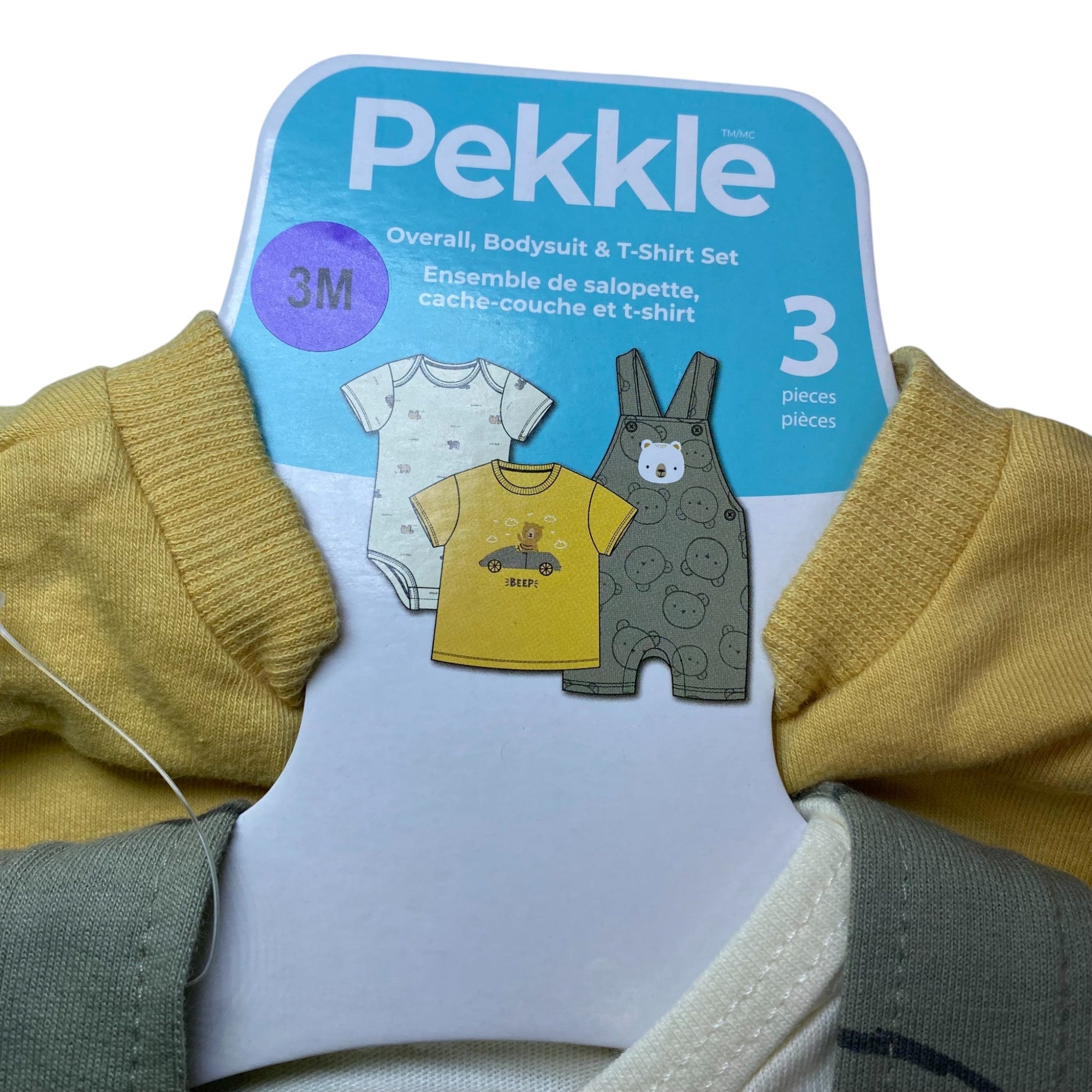 Pekkle Baby 3 Piece Clothing Set - Bears 3M