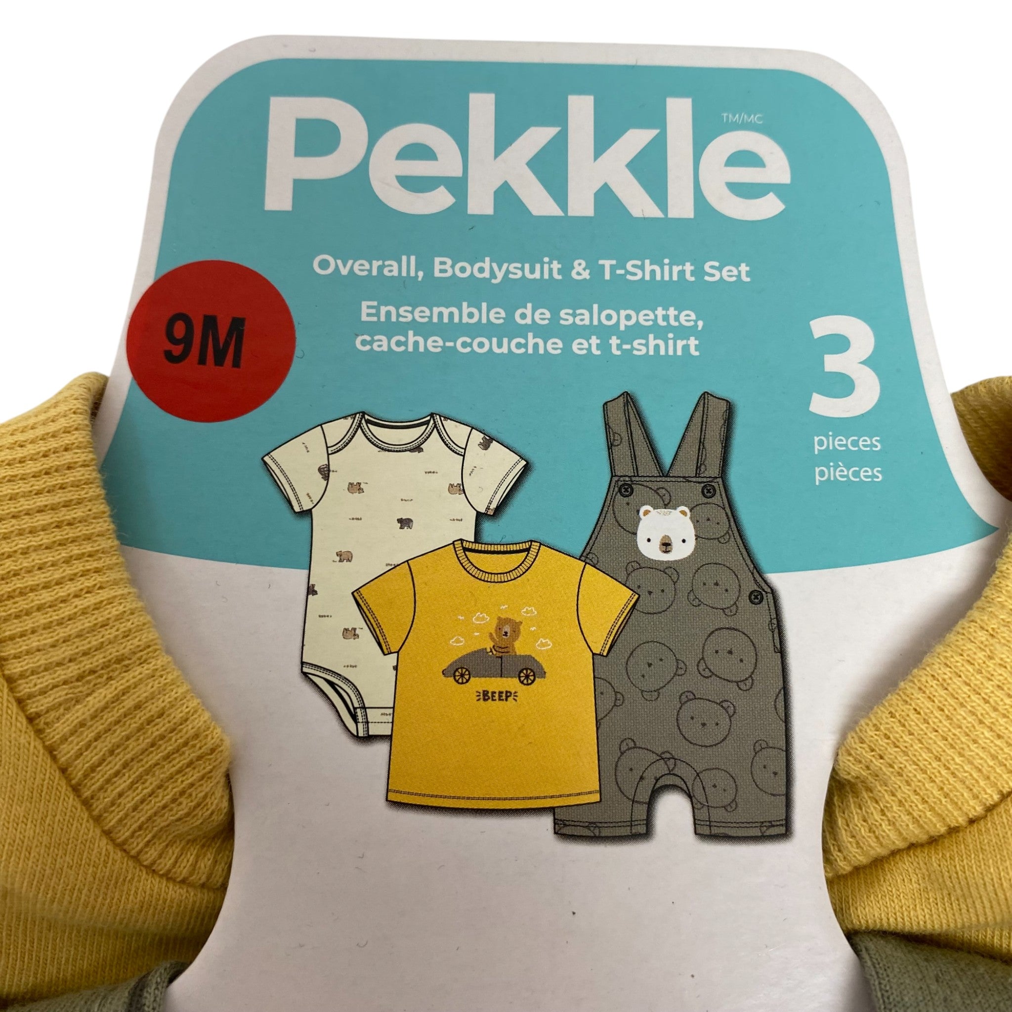 Pekkle Baby 3 Piece Clothing Set - Bears 9M